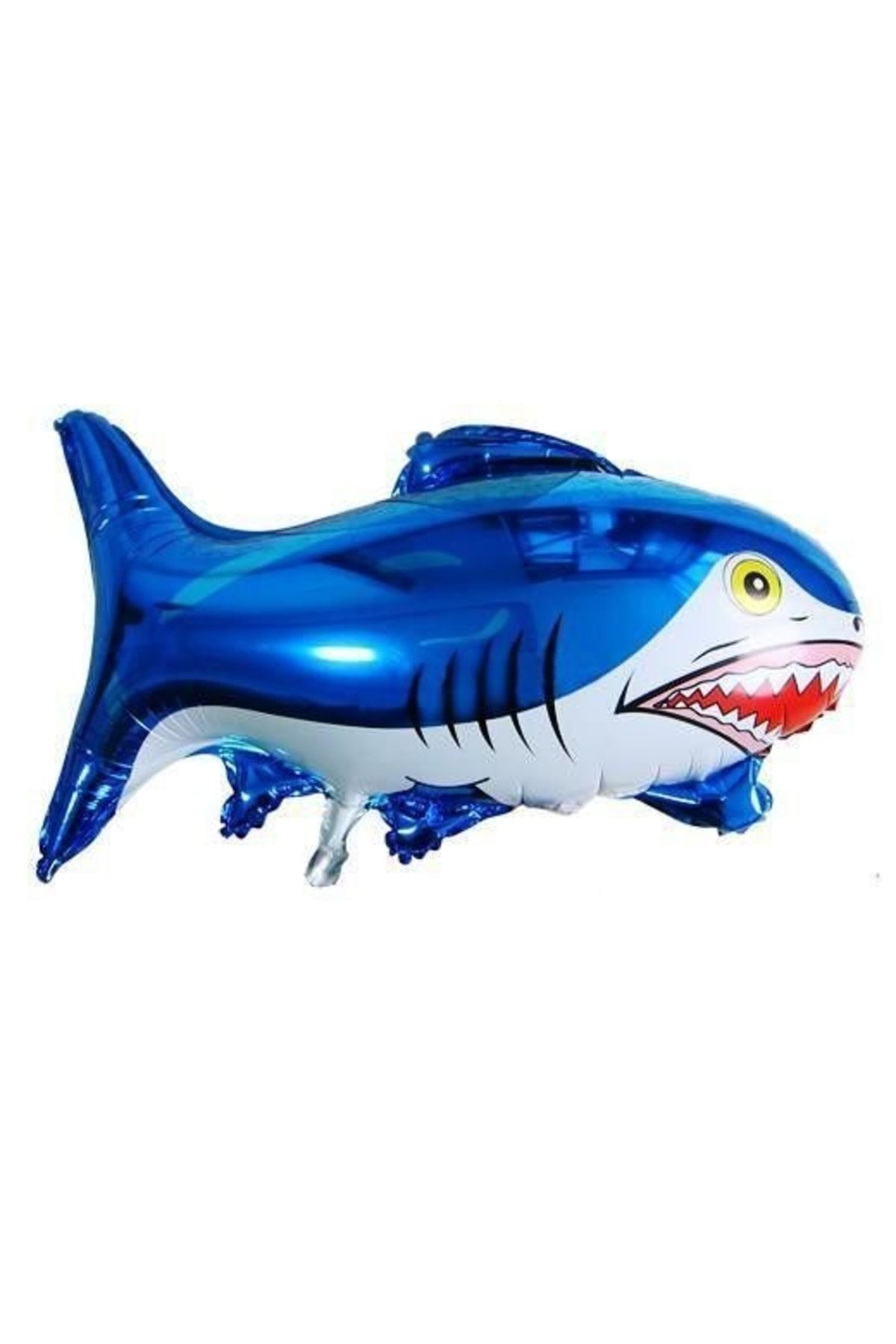 aref Köpek Balığı Mavi Folyo Balon 70x40cm Helyum Gazı veya Normal Şişirilen