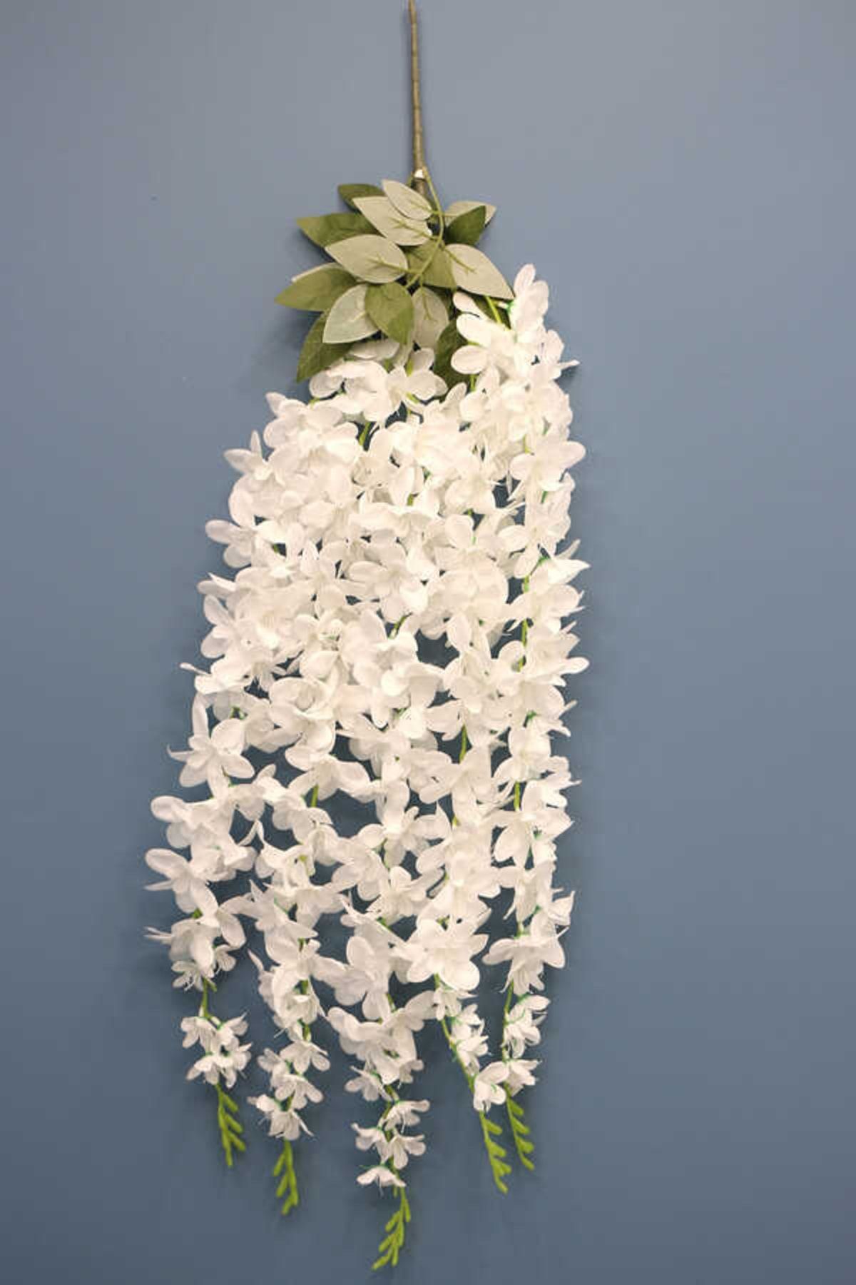 Yapay Çiçek Deposu Yapay Çiçek 5li Uzun Sarkan Sümbül 90 cm Beyaz