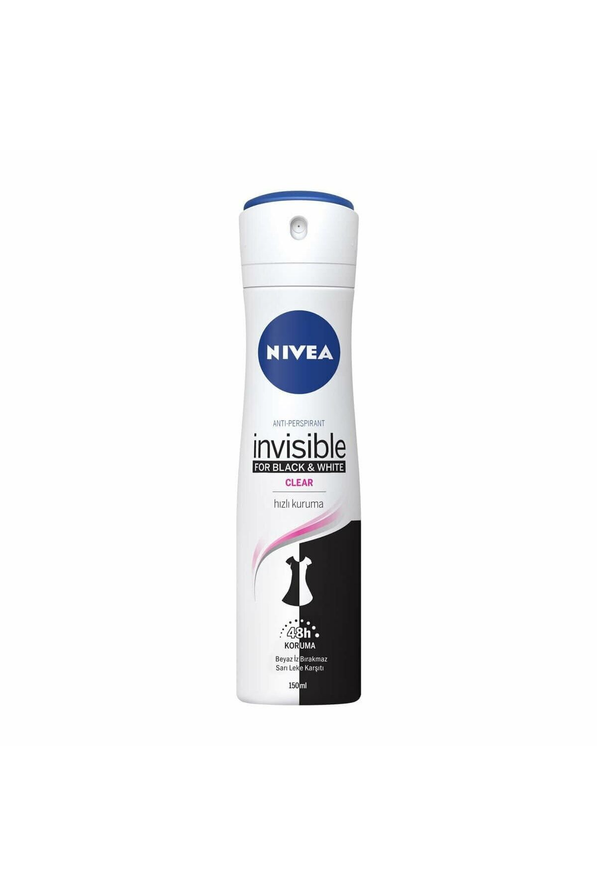 NIVEA Sprey Deodorant 150ml Women Invisible For Black And White Clear Hızlı Kuruma Kadın Deodorant