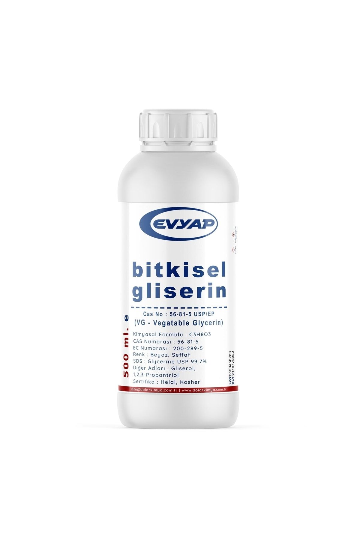Evyap Bitkisel Gliserin | %99.7 Saflık | Gıda Tipi Yenilebilir 500 ml