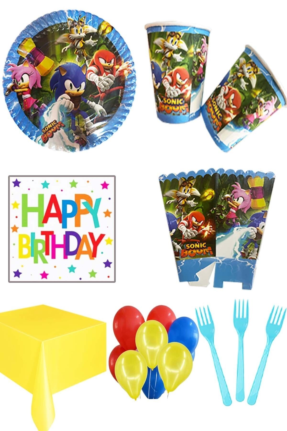 8 Kişilik Sonic Boom Doğum Parti Seti Süper Sonik Konsept_1
