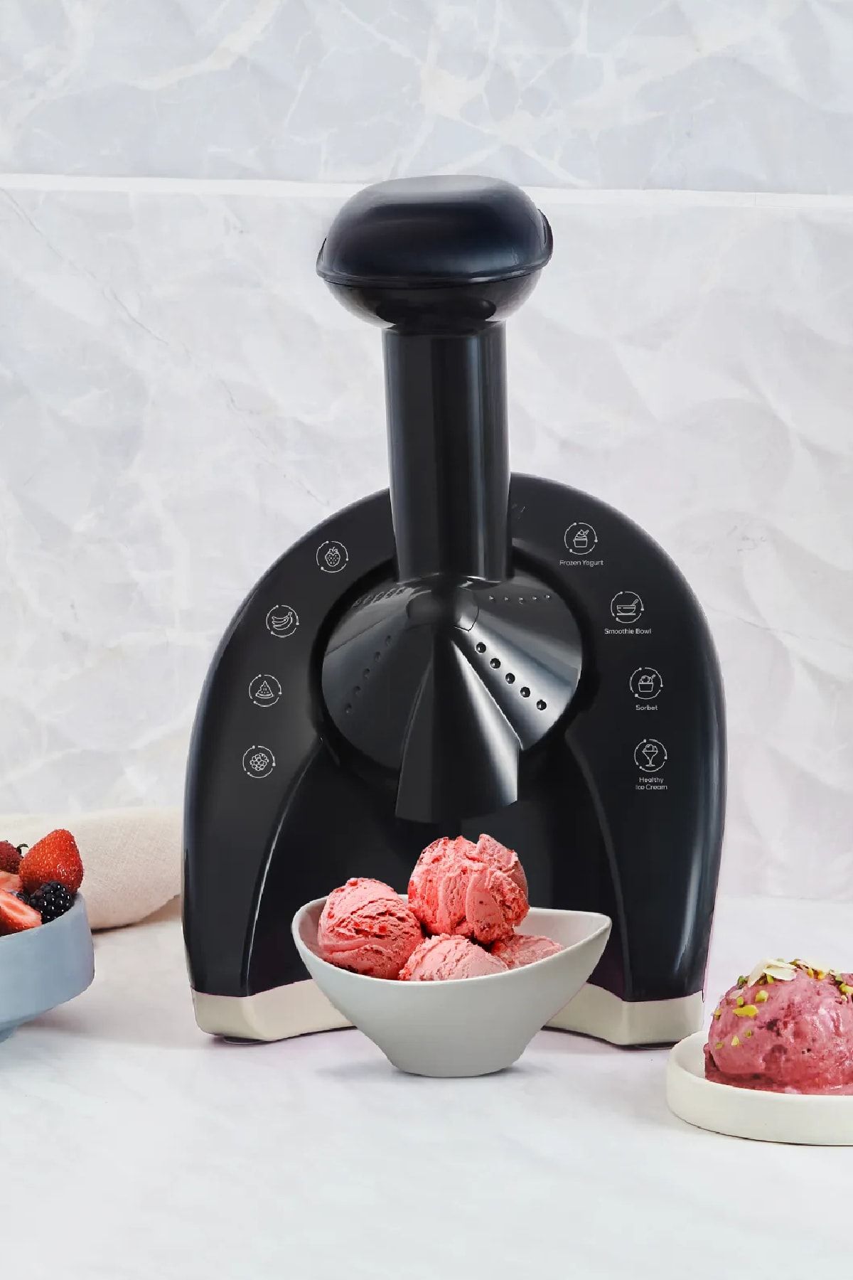 Karaca Frozen Healthy Ice Cream Machine Sağlıklı Dondurma Ve Sorbe Makinesi Retro Krem