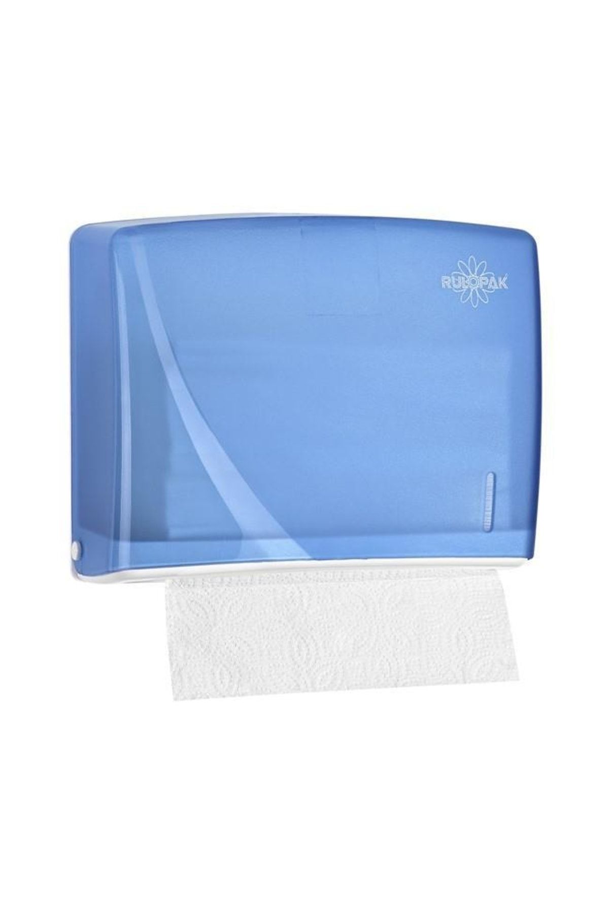 Rulopak Modern Z Katlı Şeffaf Mavi Kağıt Havlu Dispenseri 200 Kağıt Kapasiteli R-1317