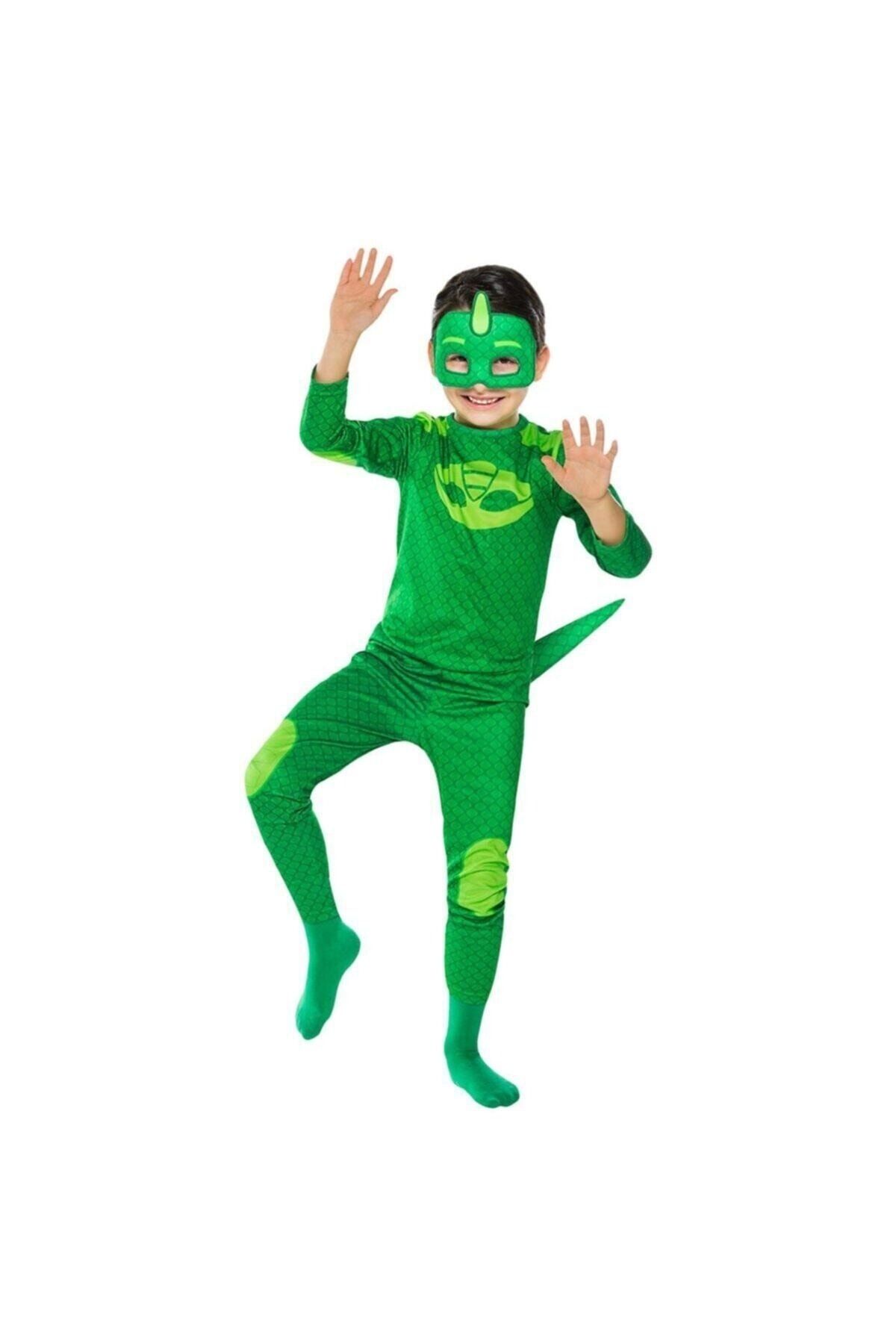 Tpm Pj Masks Pijamaskeliler Yeşil Kertenkele Çocuk Kostümü