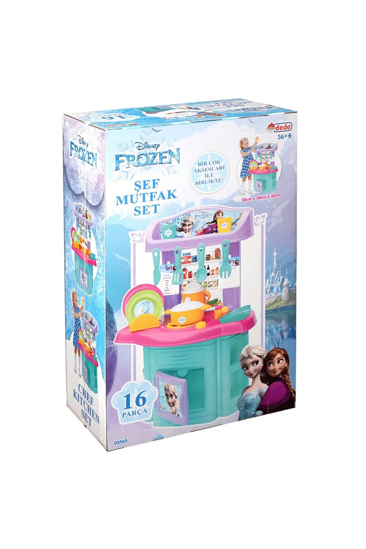 DEDE Toys Frozen Karlar Ülkesi Şef Mutfak - Elsa Anna Oyuncak Mutfak Seti