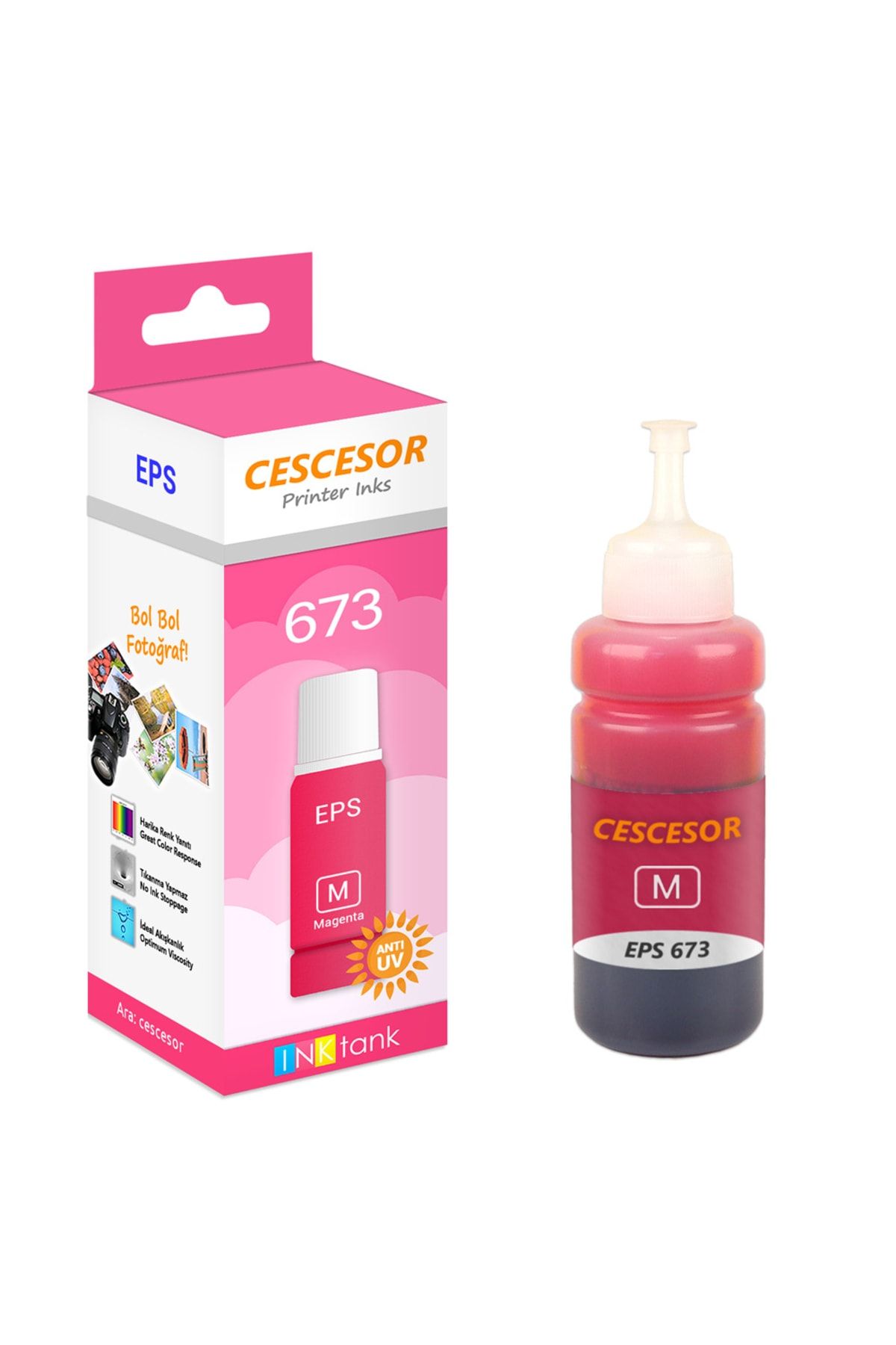 Cescesor Epson 673 Kırmızı Muadil Mürekkep - 70 ml