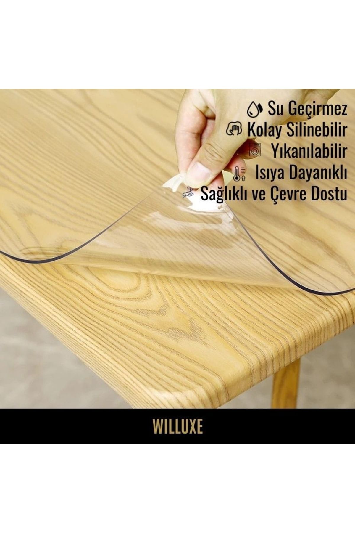 Willuxe Şeffaf Kalın Masa Örtüsü 1.4mm Masa Koruyucu