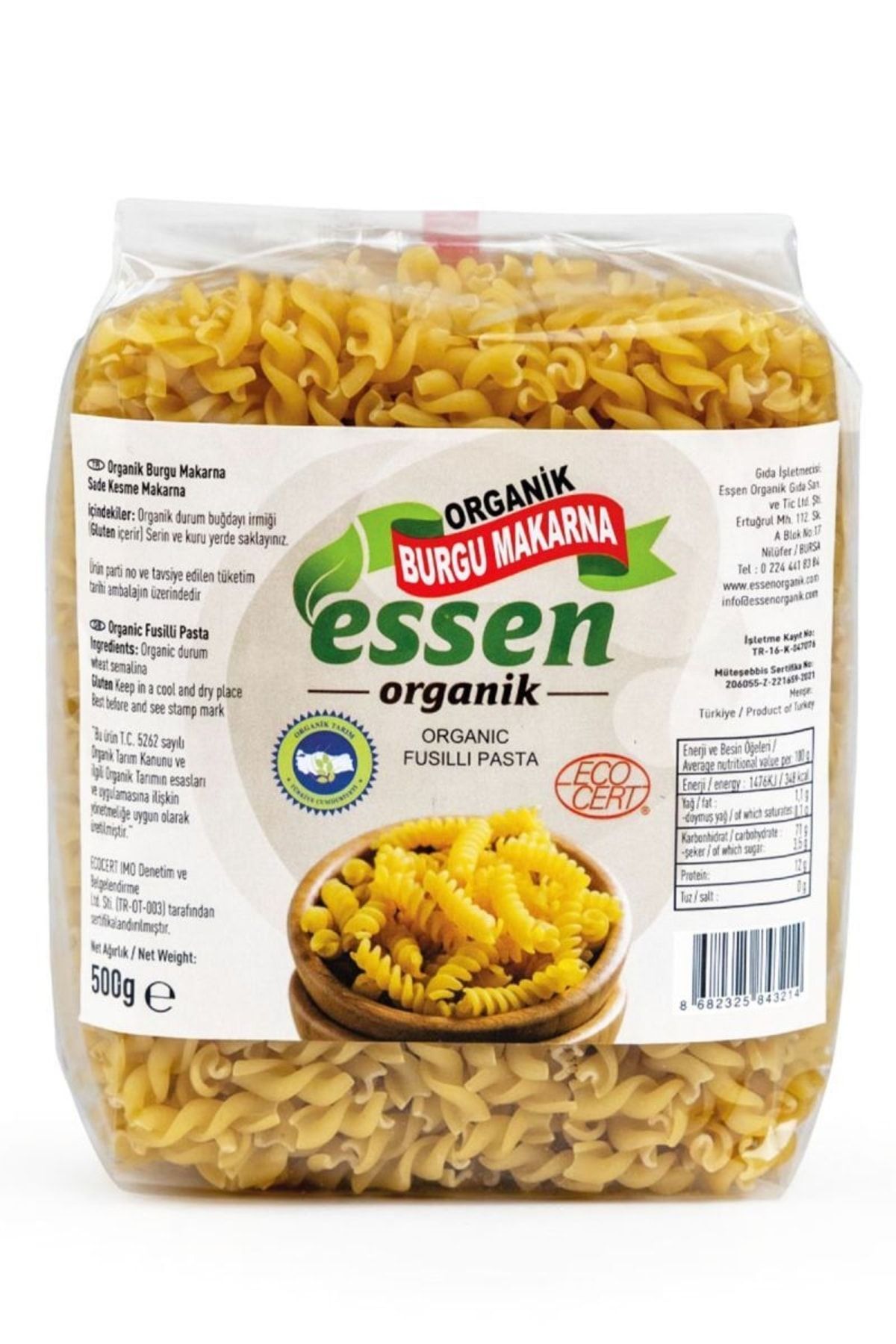 Essen Organik Organik Burgu Makarna