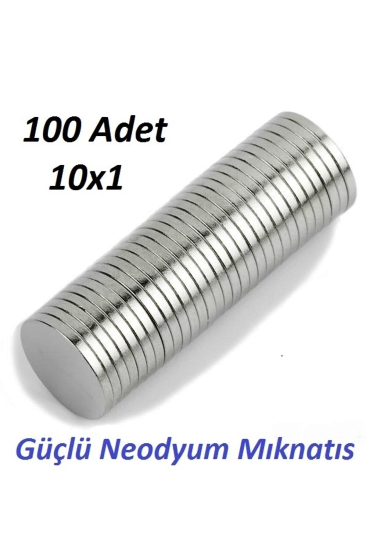AYMAGNET 100 Adet Çap 10mm X Kalınlık 1mm Yuvarlak Güçlü Neodyum Mıknatıs