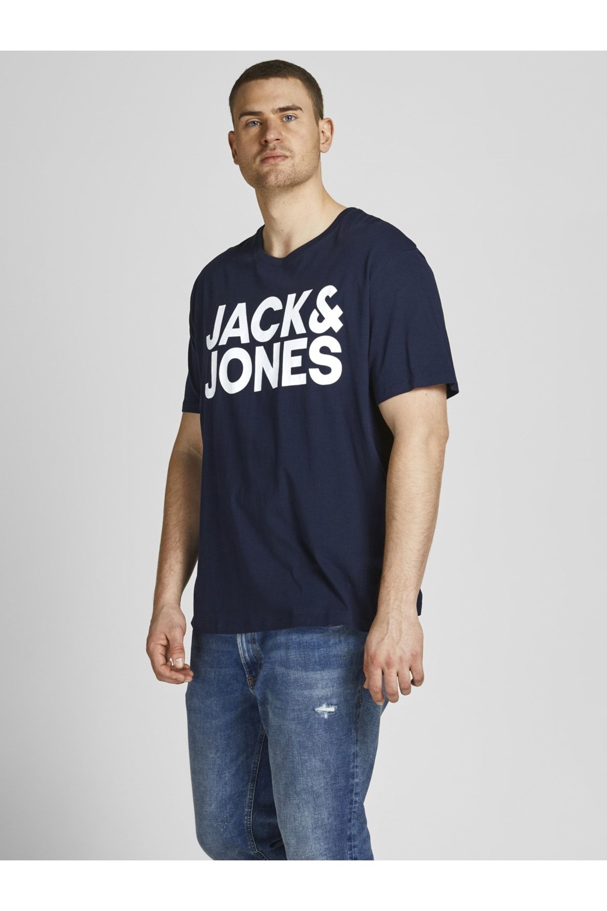 Jack & Jones Bisiklet Yaka Baskılı Tişört