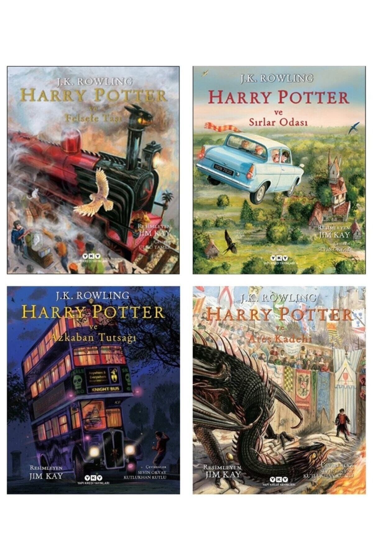 Yapı Kredi Yayınları Harry Potter Resimli Özel Baskı Ciltli 4lü Set-felsefe Taşı Sırlar Odası Azkaban Tutsağı Ateş Kadehi