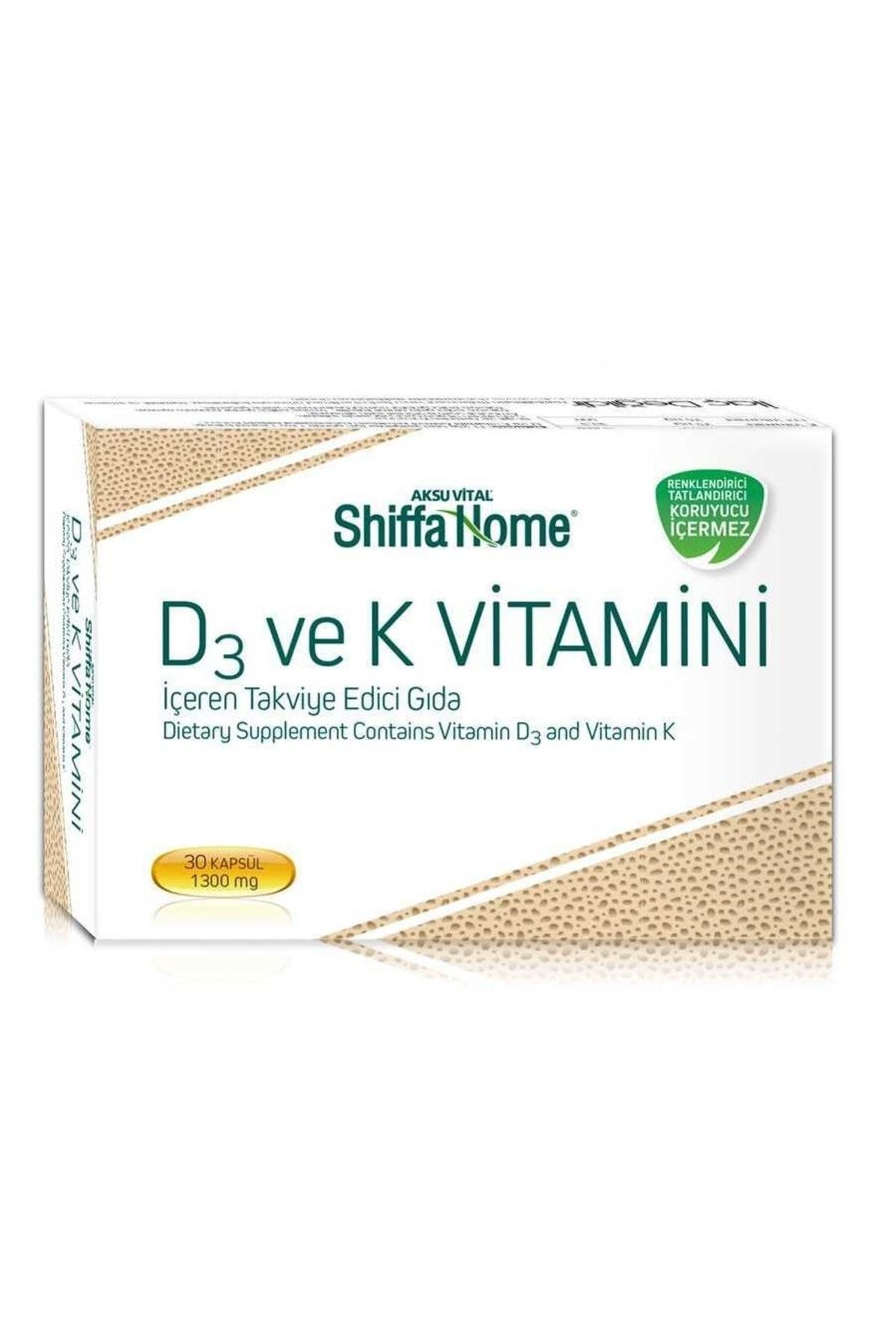 Shiffa Home D3 Ve K Vitamini 30 Kapsül 1300 Mg D3 K Vitamini