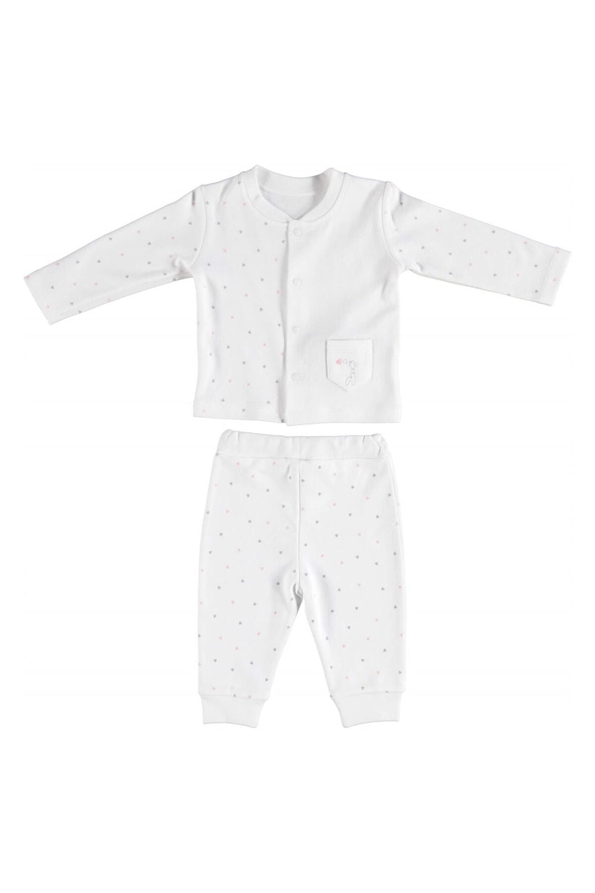 Bibaby Baby Gıraffe Pijama Takımı 59528 Ekru Pembe