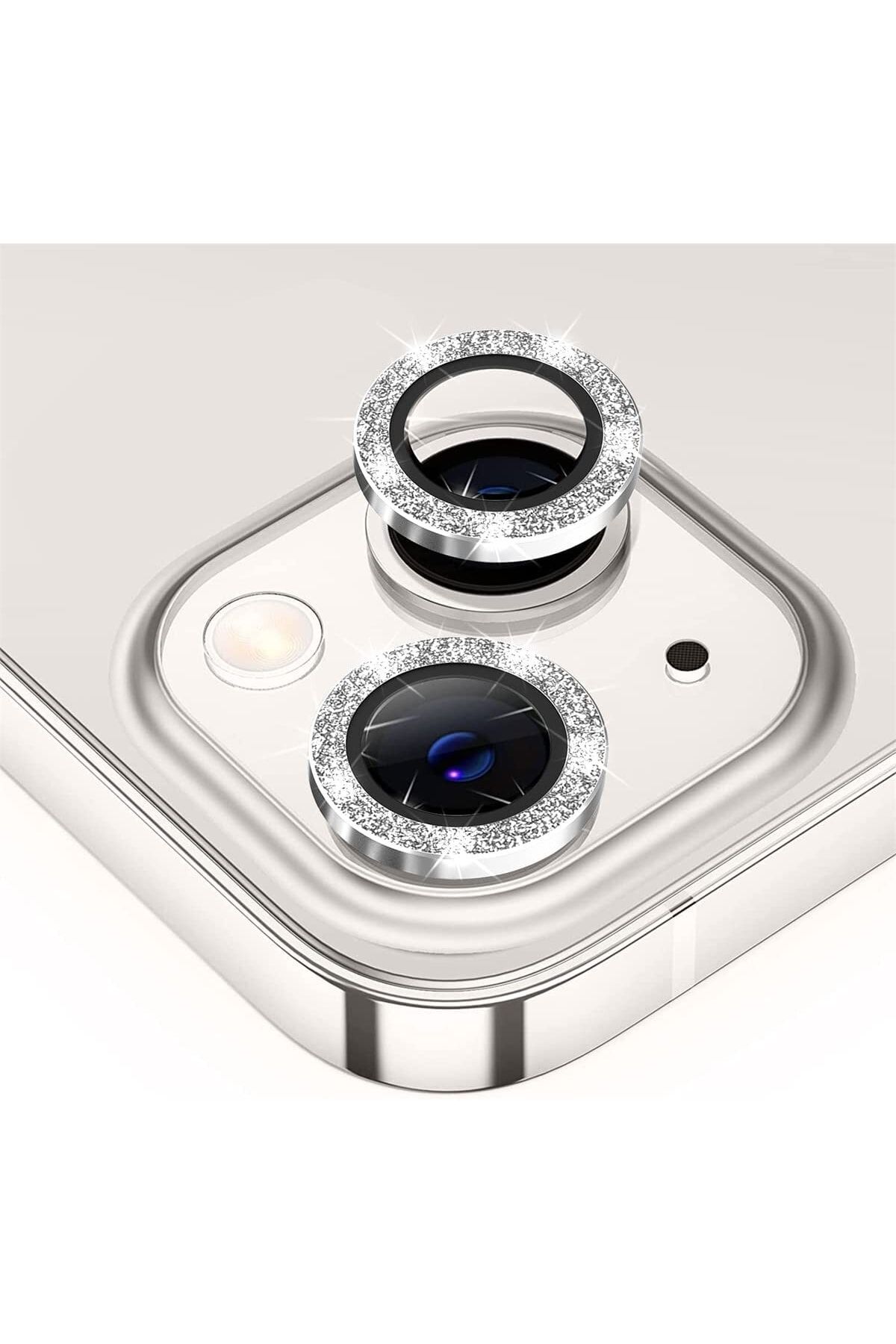 Powerfox Iphone 13 /13 Mini Uyumlu Alüminyum Alaşım Işıldayan Sim Kamera Lens Koruyucu(2'li Set)
