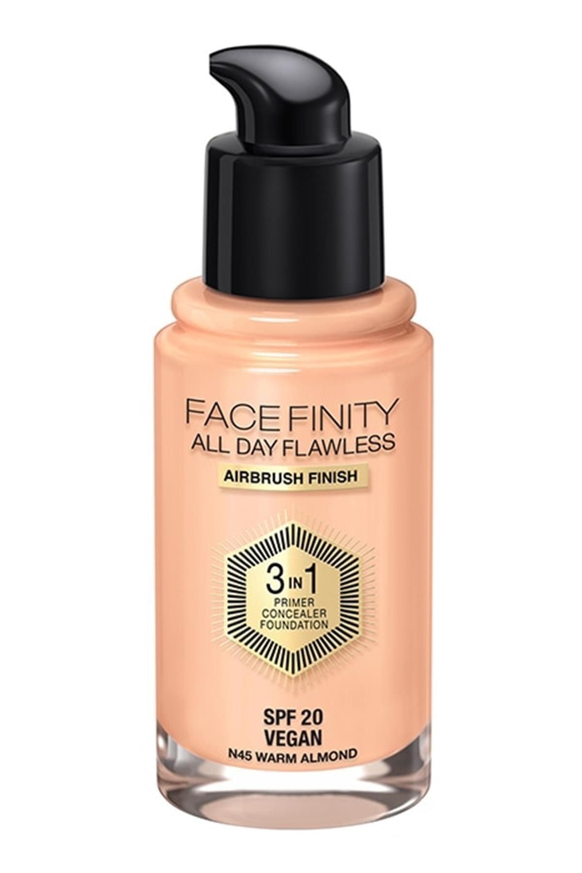 Max Factor Facefinity 3'ü 1 Arada Kalıcı Fondöten 45 Warm Almond