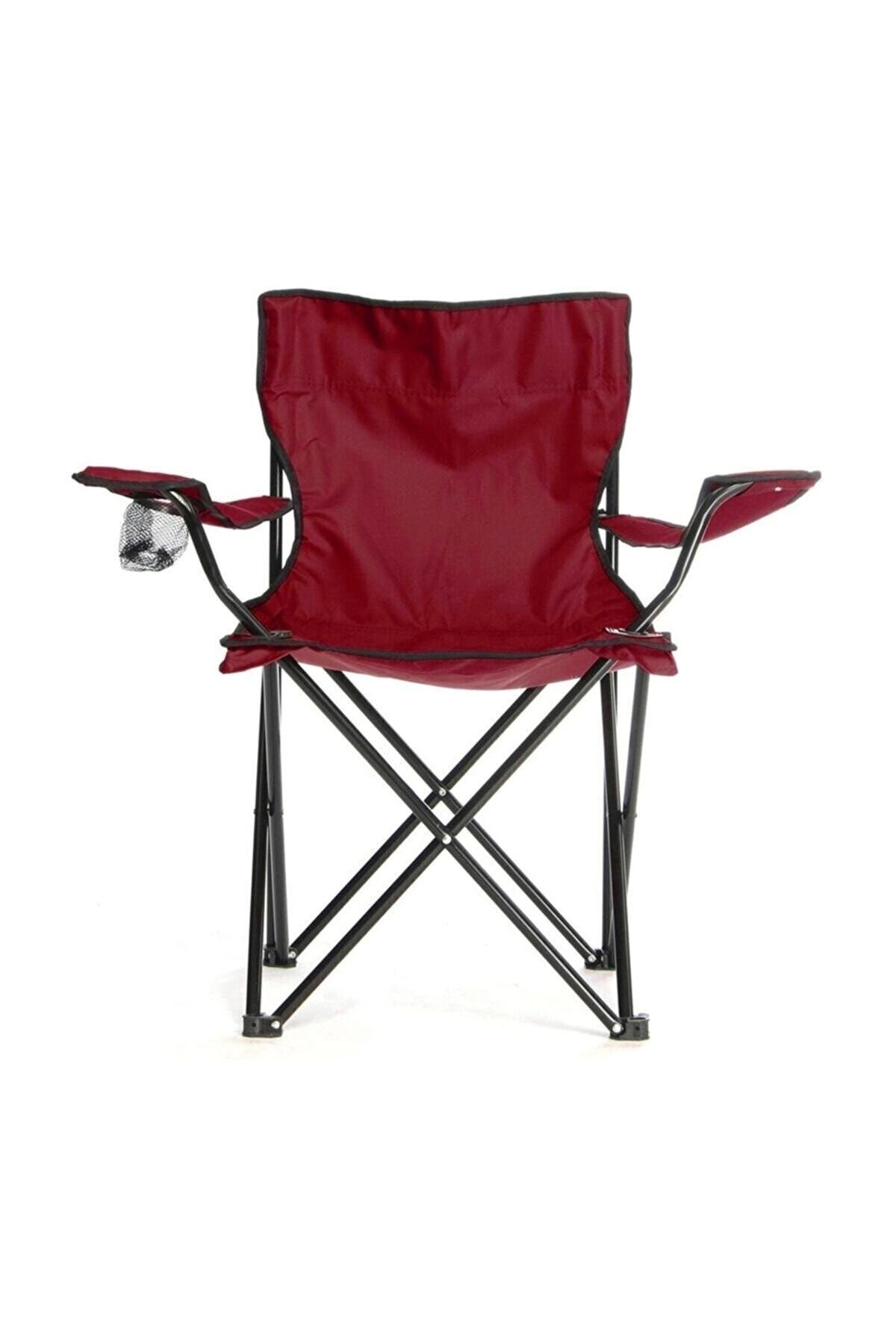 Body-GYM Taşınabilir Katlanır Kamp Sandalyesi - Kırmızı