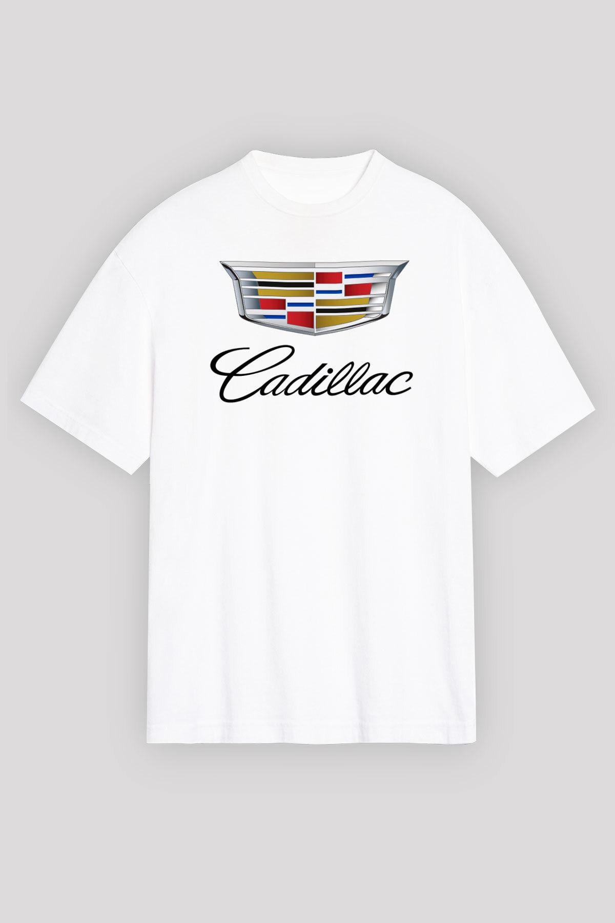 ButaDigi Cadillac Beyaz Unisex Oversize Tişört T-shirt