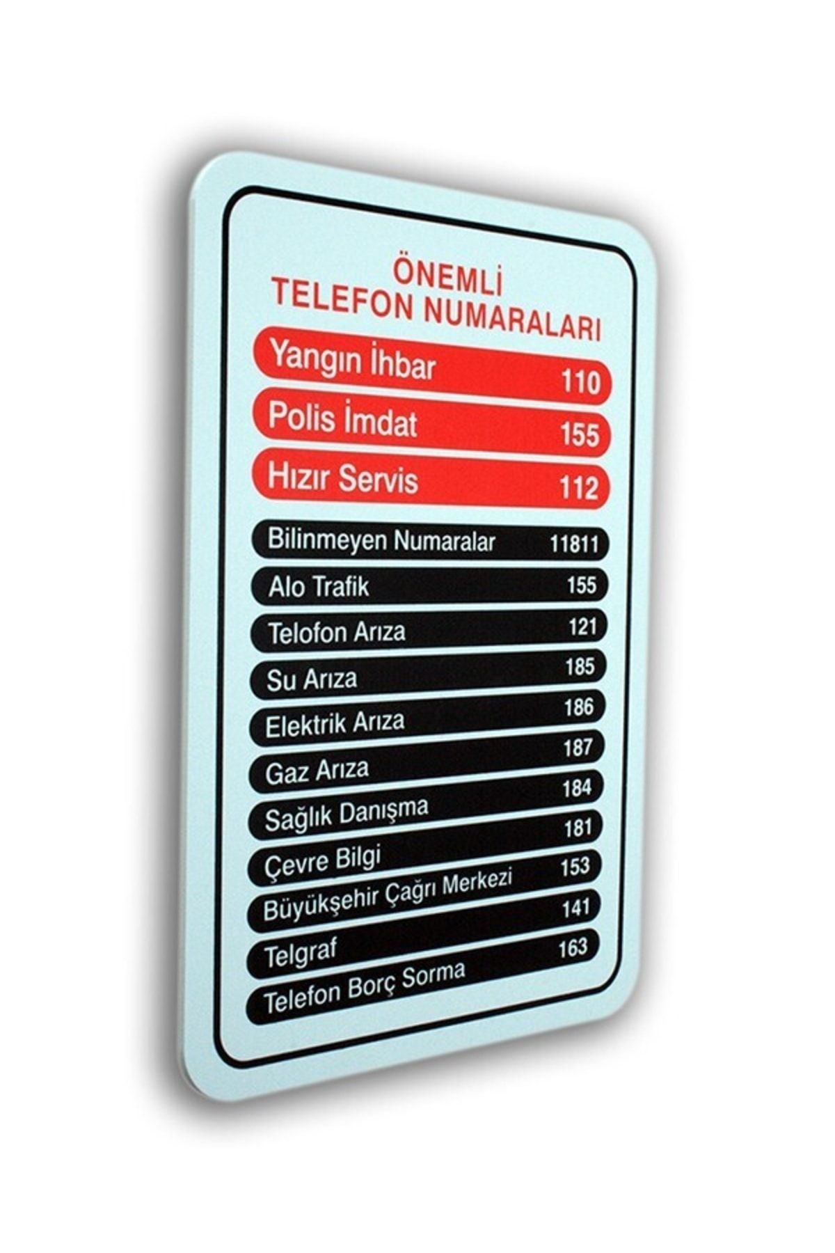 İzmir Fırça Luna Pvc Levha Özel Telefon Numaralar (pıg22)16*24cm