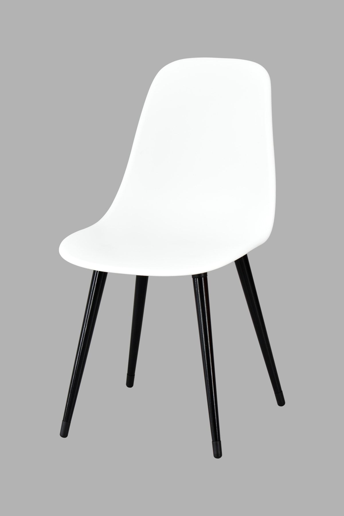VİLİNZE Eames Siyah Ahşap Ayak Plastik Beyaz Sandalye