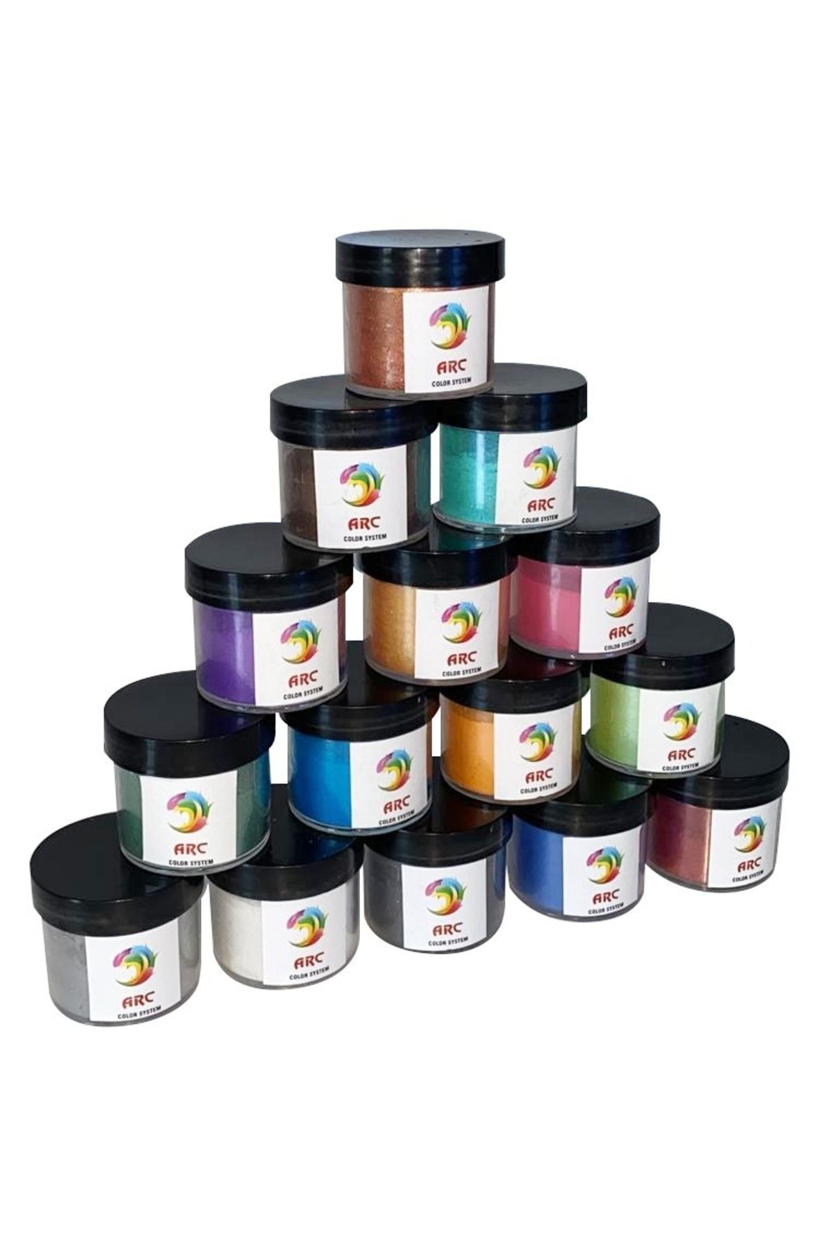 ARCMARİN KİMYA VE DENİZCİLİK HIRDAVAT Arc Hobi Metalik 15 Renk Set- Mica Powder ( Sedefli Pigment ) -epoksi Renk Pigment Seti