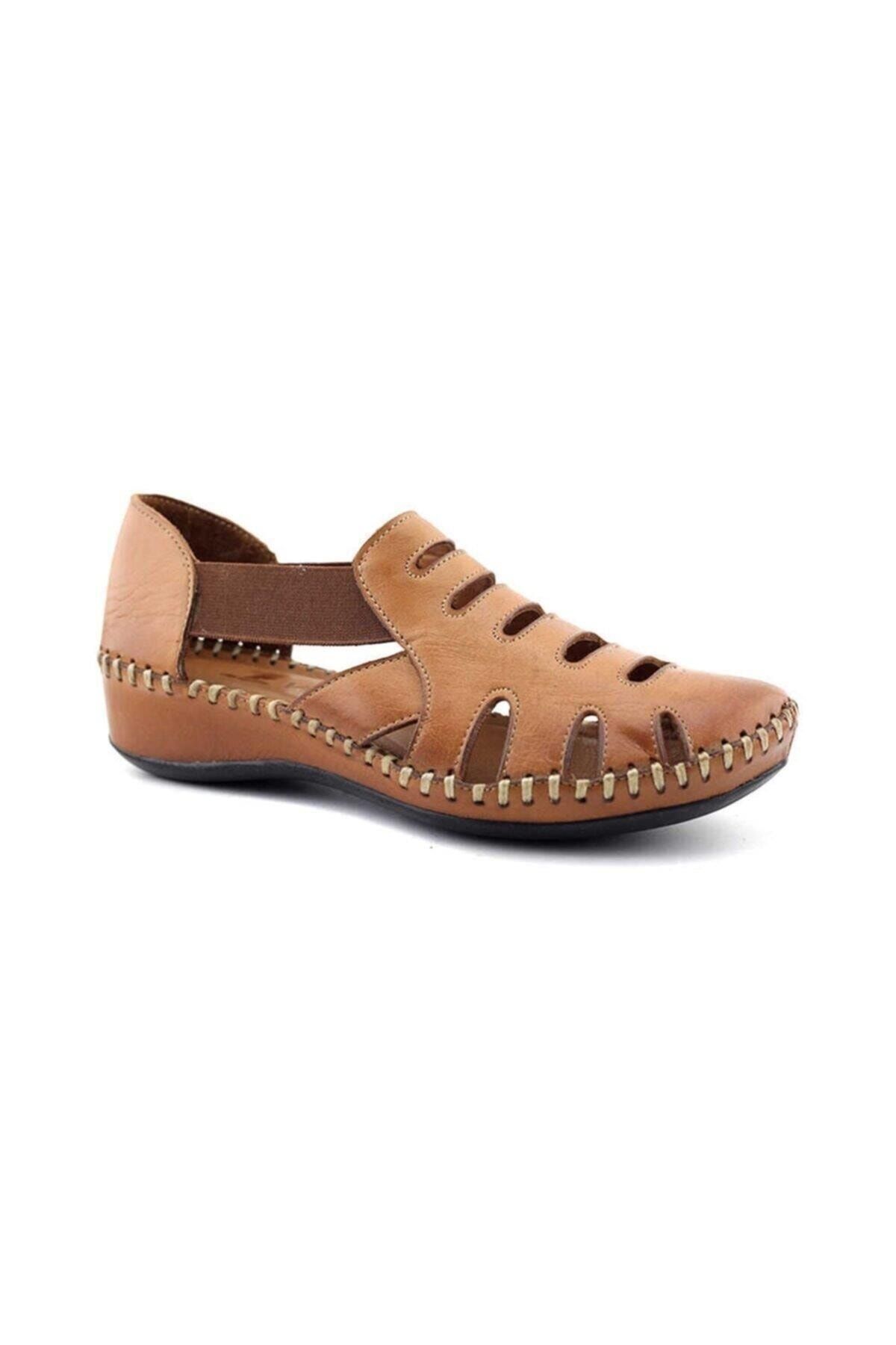 Venüs 18791395 Kadın Deri Lastikli Comfort Delikli Sandalet