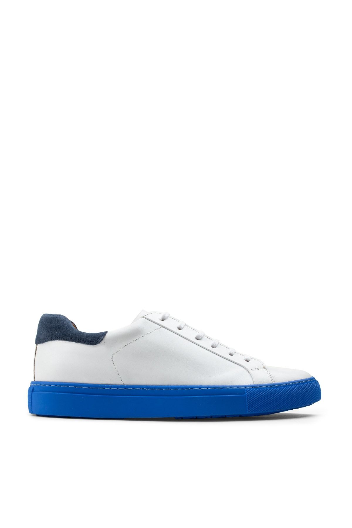 Deery Mavi - Hakiki Deri Beyaz Sneaker Erkek Ayakkabı