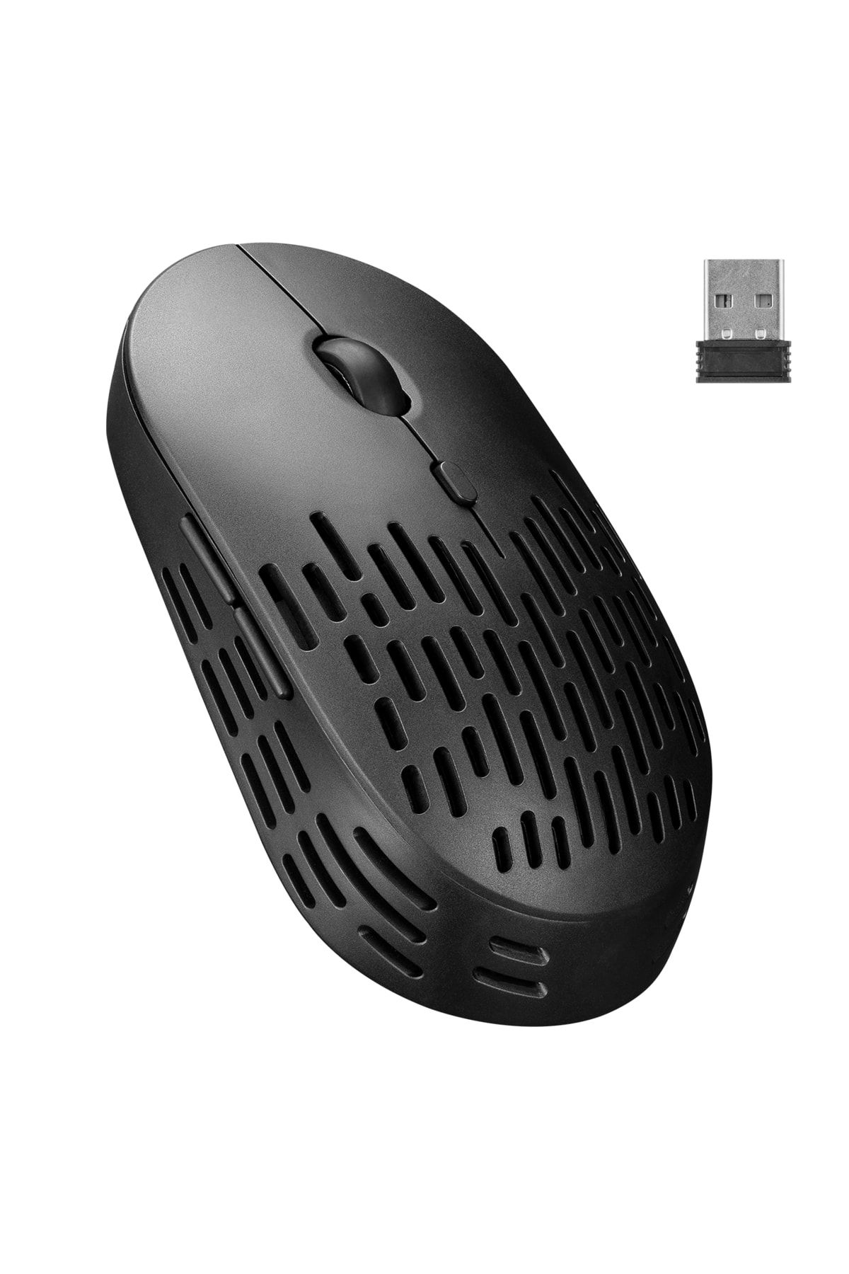 Genel Markalar Siyah 2.4ghz Şarj Edilebilir Tek Renkli 1600DPI Optik Kablosuz Mouse