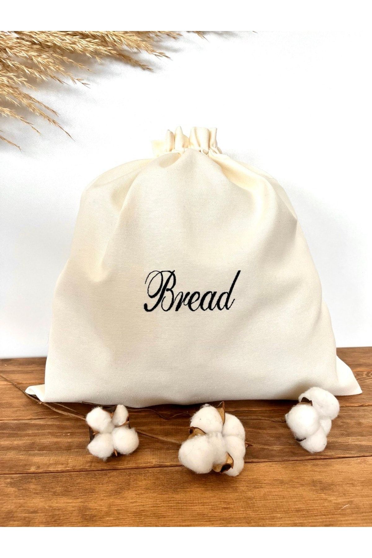 Atölye No 35 Essentials Bread Büyük Boy Ekmek Kesesi Krem El Yazısı