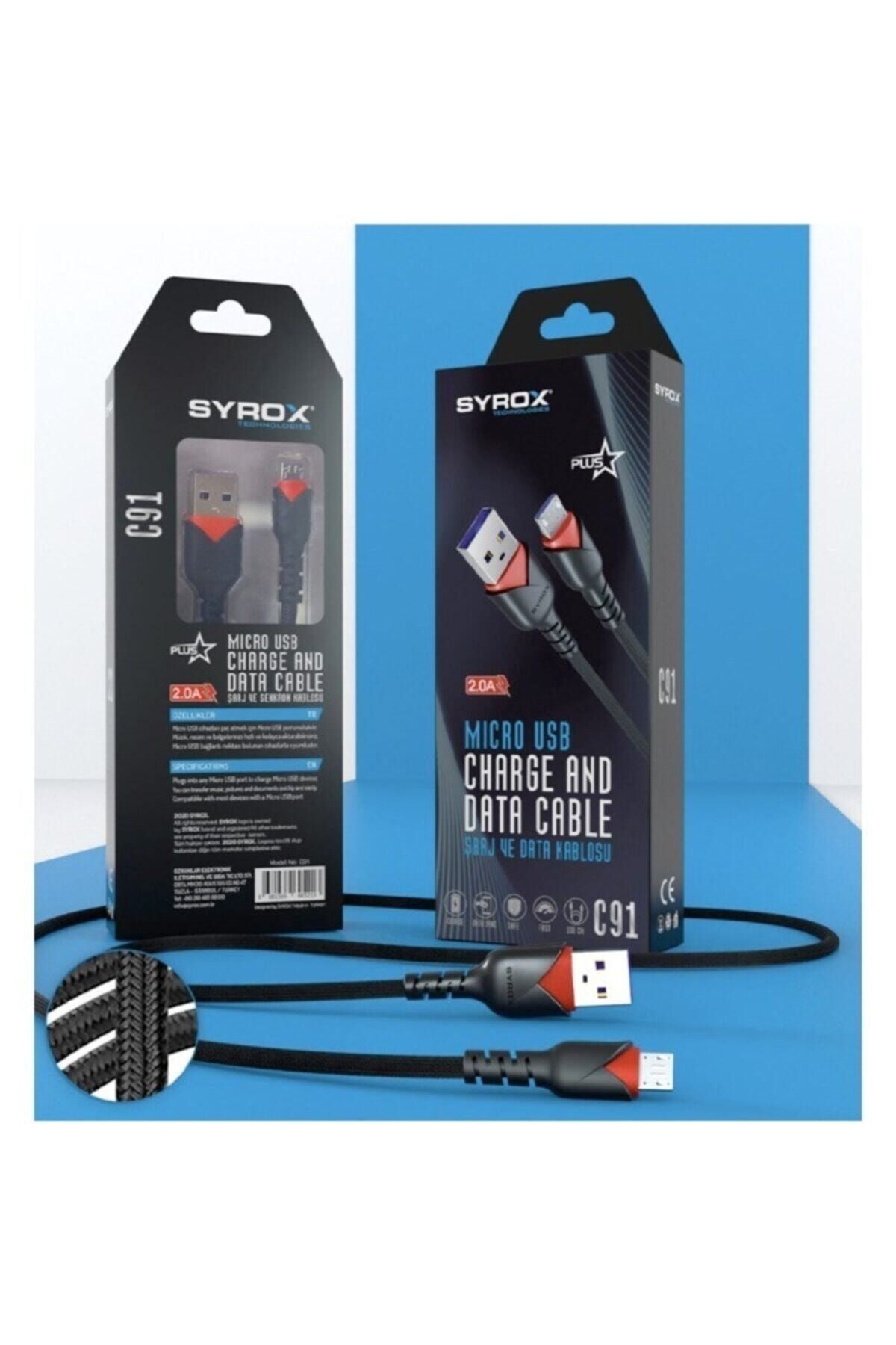 syroxs Syrox Plus Micro 2.0a Hızlı Şarj & Data Flexi Kablo 1m C91