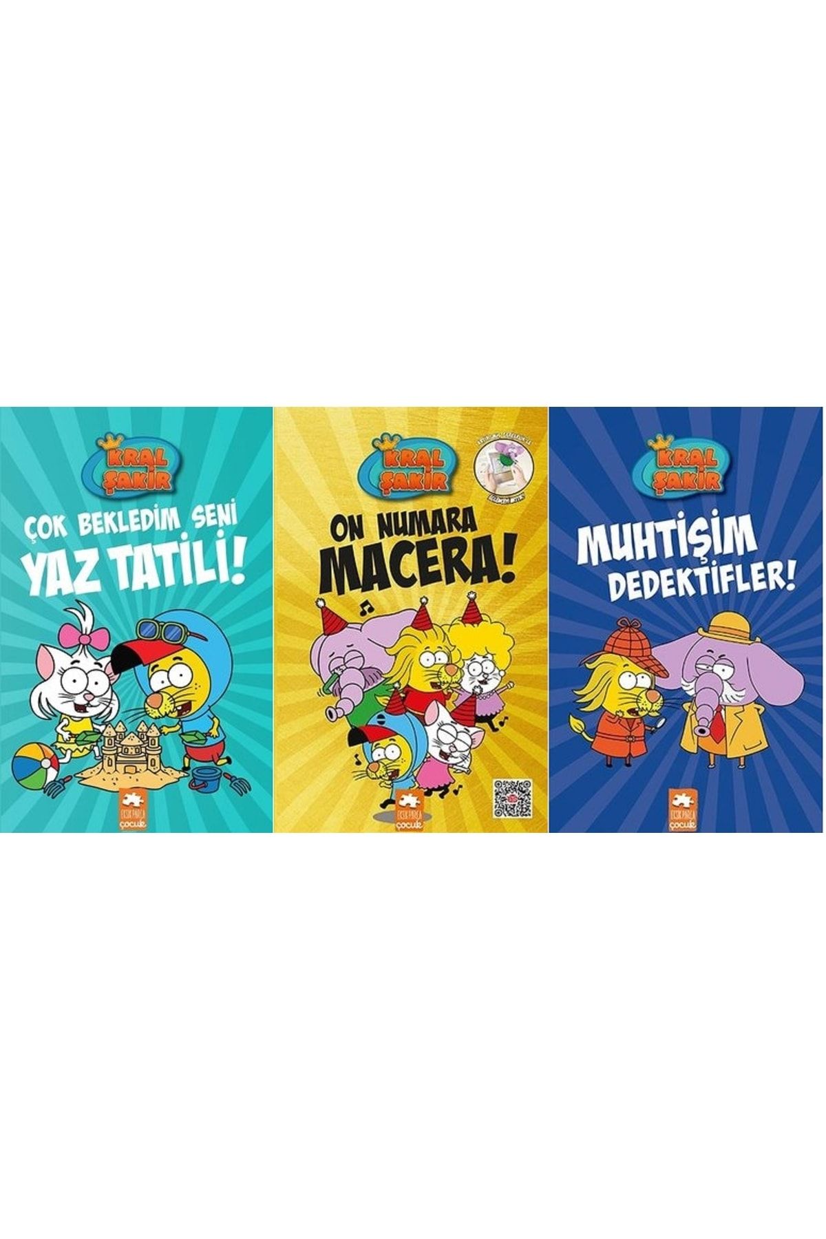 Eksik Parça Yayınları Kral Şakir 3 Kitap Set / Yaz Tatili + 10 Numara Macera+muhtişim Dedektifler