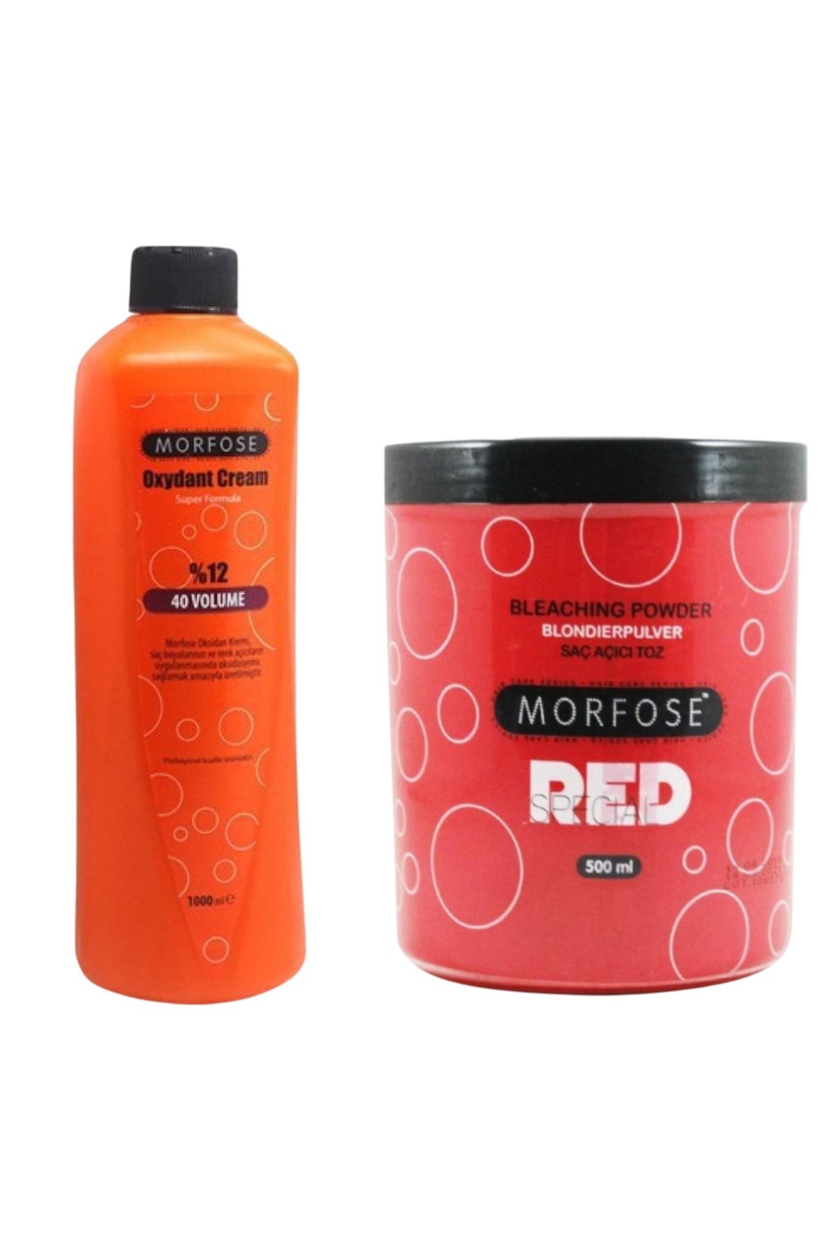 Morfose Red Kırmızı Toz Açıcı 500 Ml. + Oksidan Krem 1000ml. Volume: 40