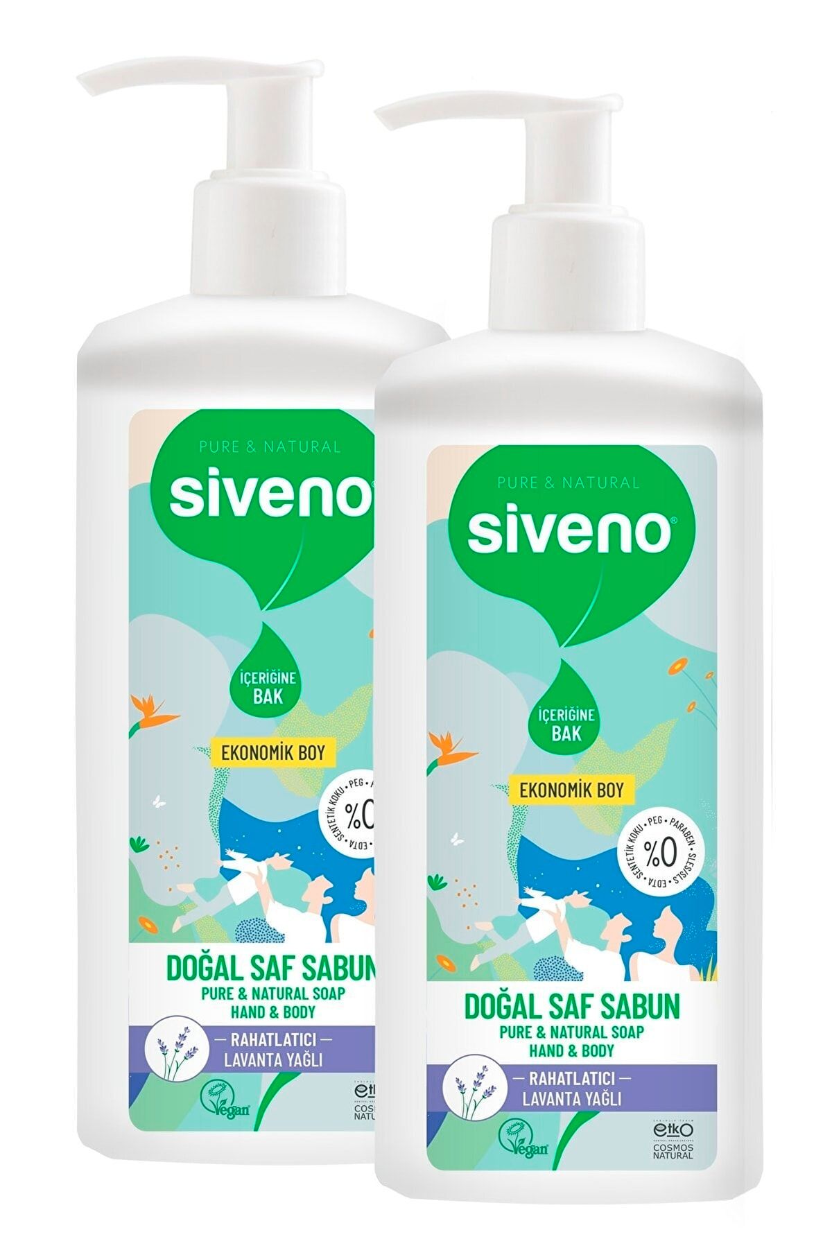 Siveno Lavanta Yağlı Doğal Sıvı Sabun 1 Lt X 2 Adet
