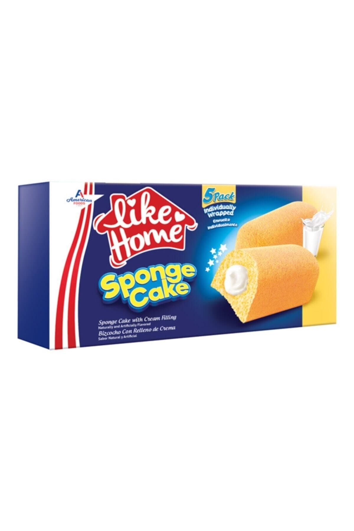 AMERICAN FOOD Like Home Sponge Cake Içi Dolgulu Sütlü Yumuşak Kek Kutu 200 g