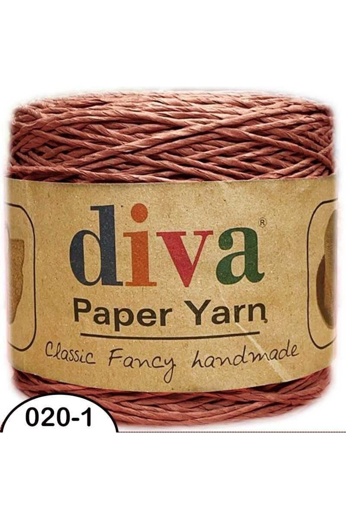 Diva İplik Diva 250 gram Bobin Kağıt Iplik 020-1 Canlı Kiremit