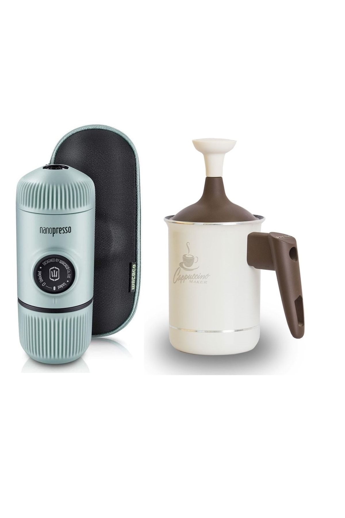 Wacaco Nanopresso Manuel Espresso Makinesi, Buz Mavisi & Pedrini Süt Köpürtücü 0,5 Lt