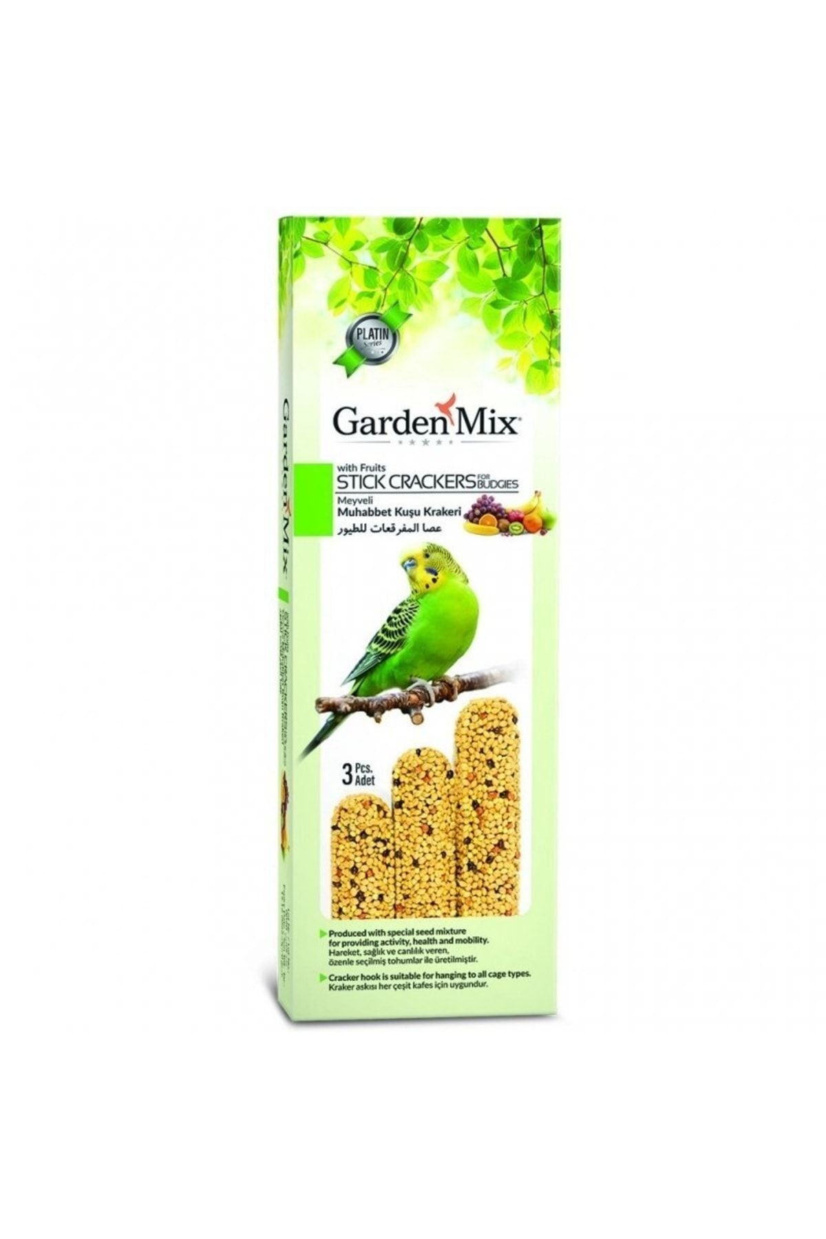 Gardenmix Garden Mix Platin Meyveli Kuş Krakeri 3 Lü