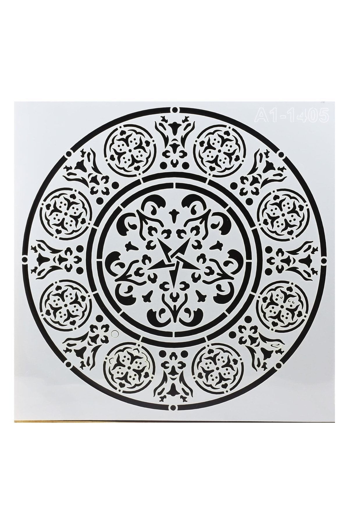 Badem10 Afilli Stencil Duvar Boyama Şablon Tasarım Mandala Desen Tekrar Kullanılabilir 30x30 Cm