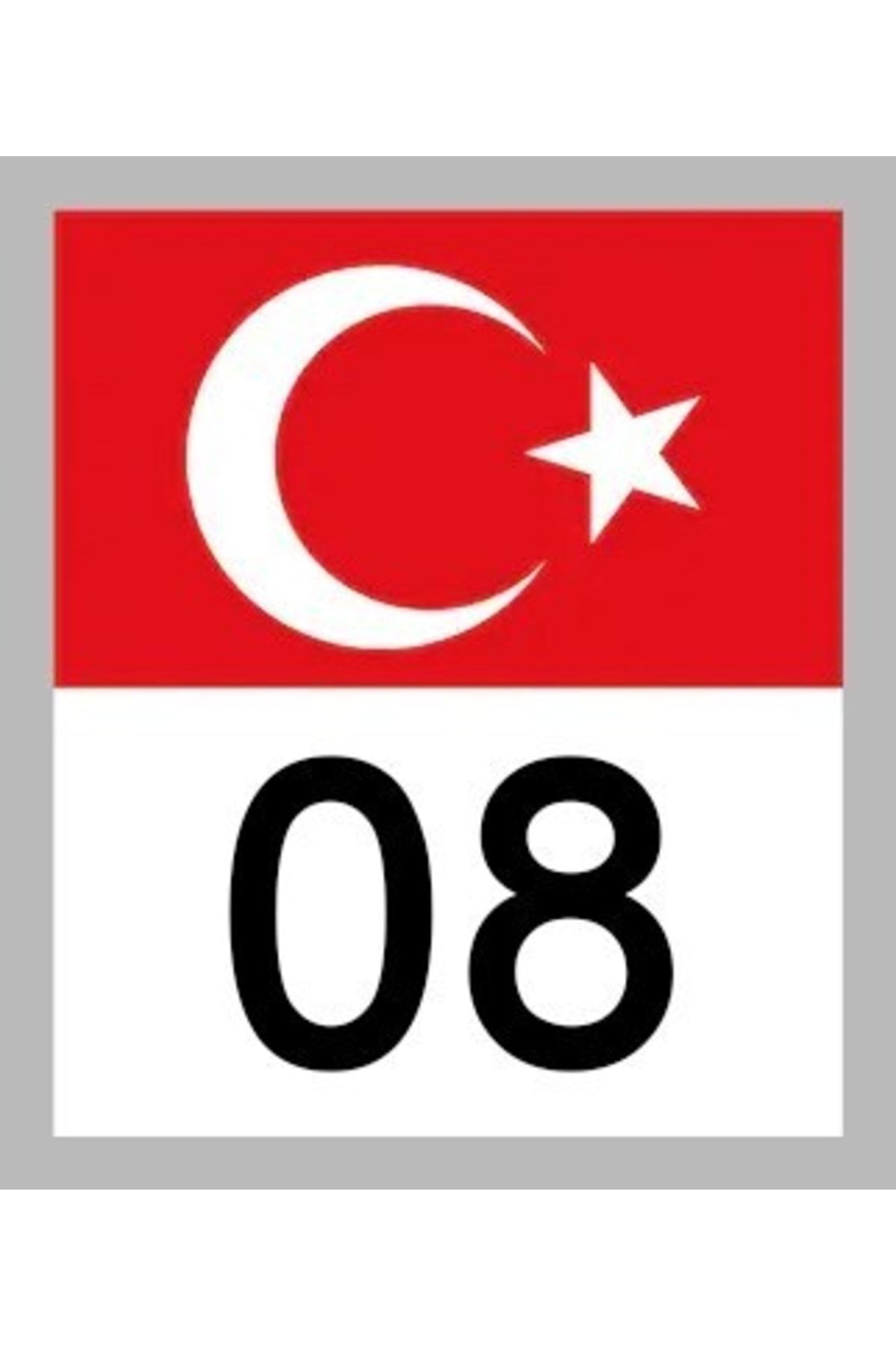 Genel Markalar 08 Artvin Türk Bayrağı Ve Plaka Kodu Ön Cam Sticker Yapıştırma