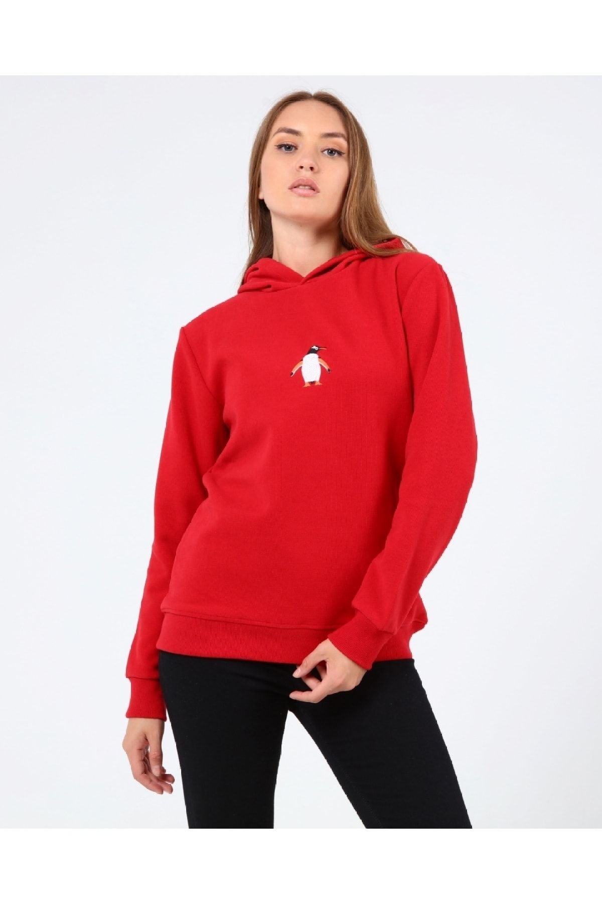 GENIUS STORE Store Kadın Selanik Outdoor Kapşonlu Sweatshirt Nakış Işlemeli Günlük Spor Sweatshirt