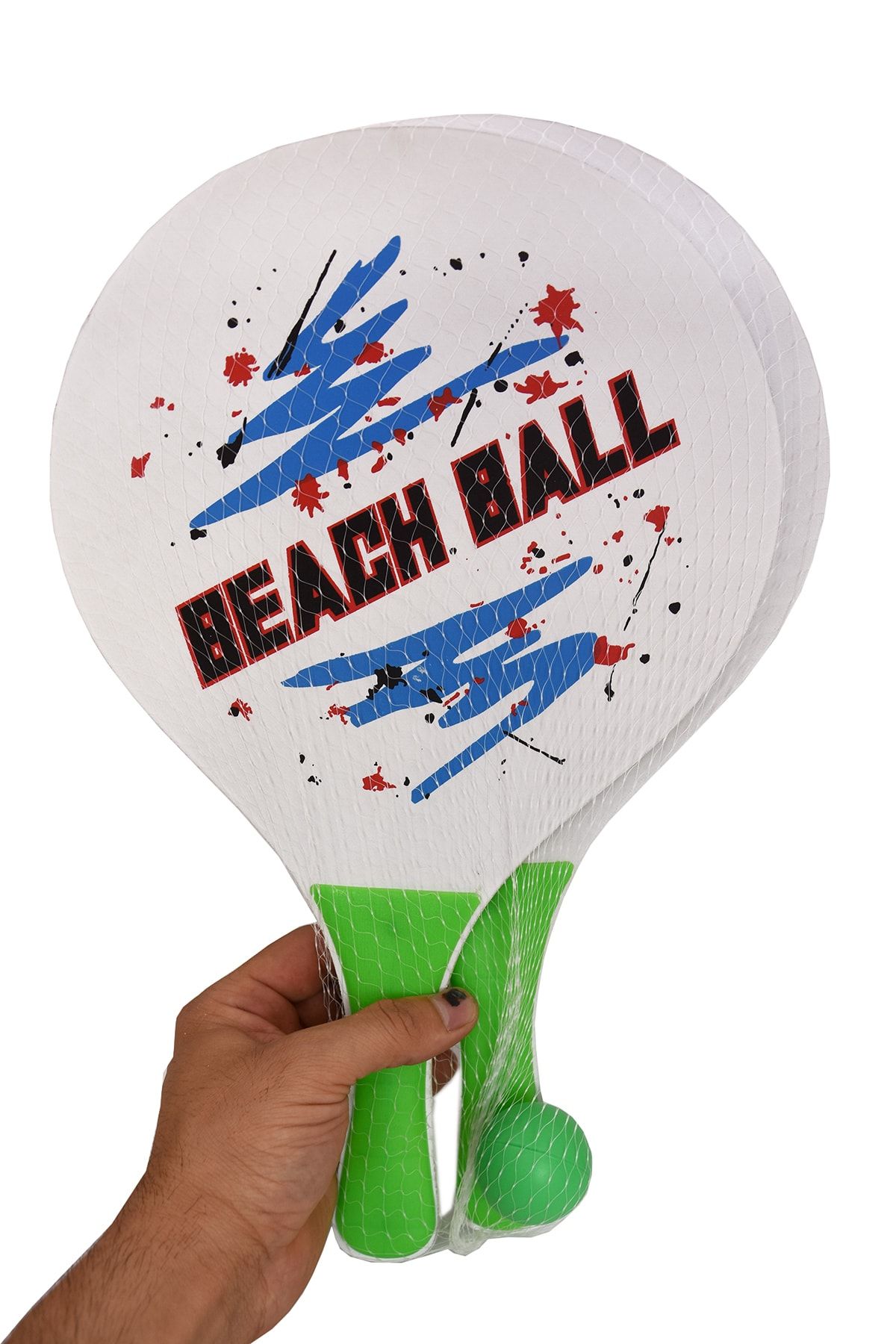 UDATOYS Beach Ball Tenis Raketi Ahşap Tahta 2li Raket Ve Pinpon Top Seti