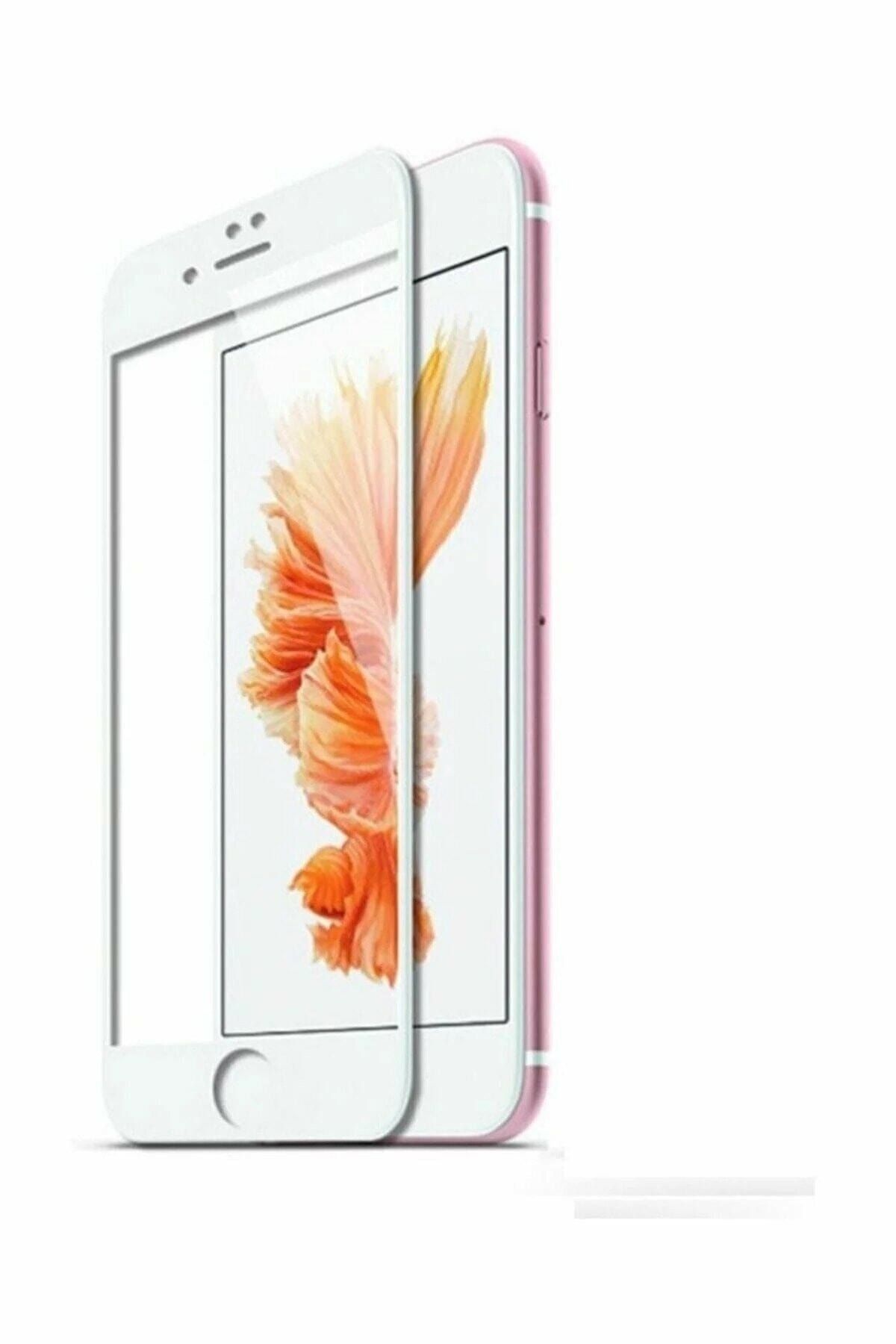 Apple Iphone 8 Plus Uyumlu Ekran Koruyucu Kırılmaz Tam Ekran Sert Temperli Cam Beyaz