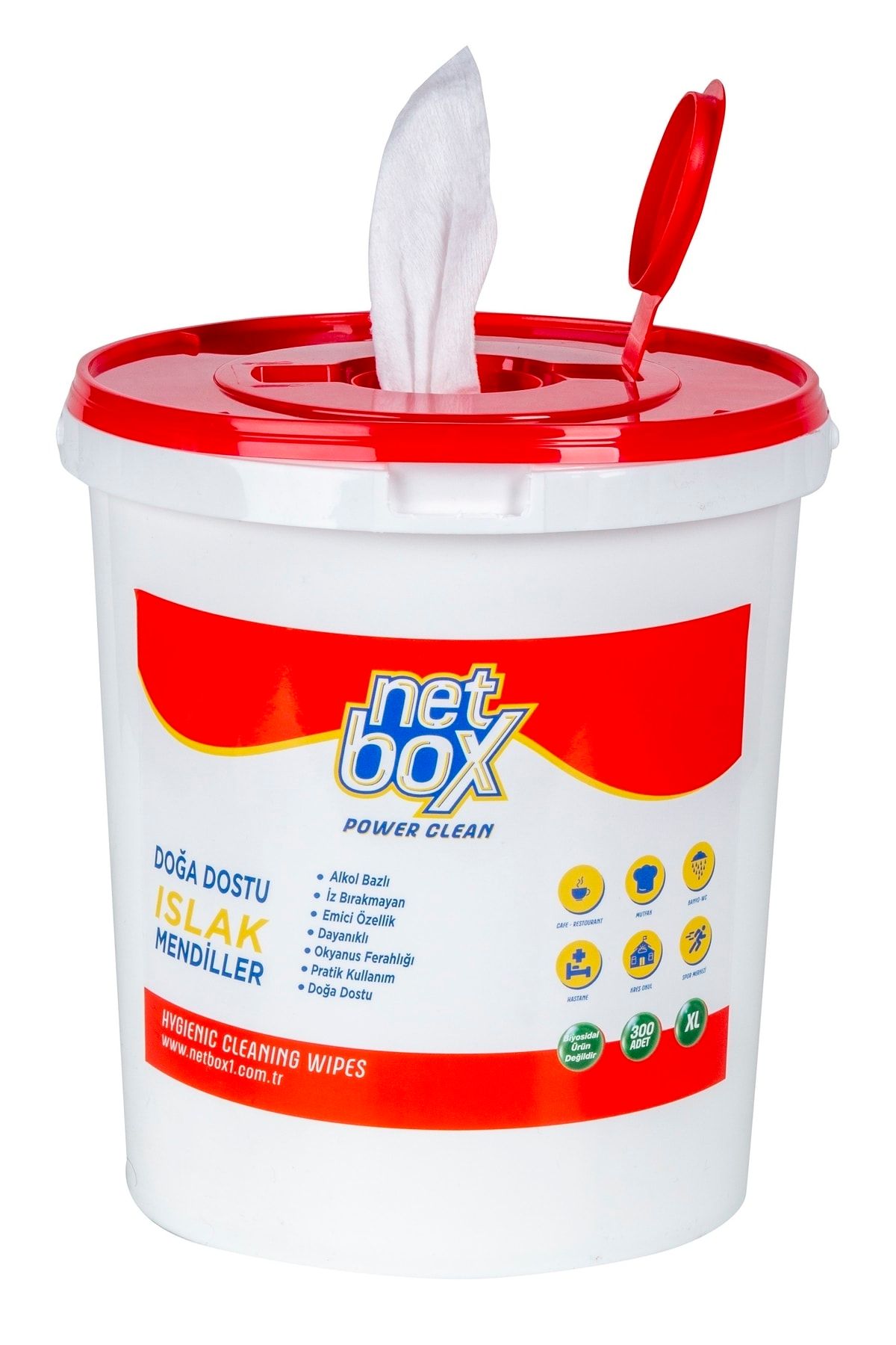 NETBOX Yüksek Alkol Bazlı Islak Kova Mendil (ıslak Temizlik Bezleri) 300 Yaprak
