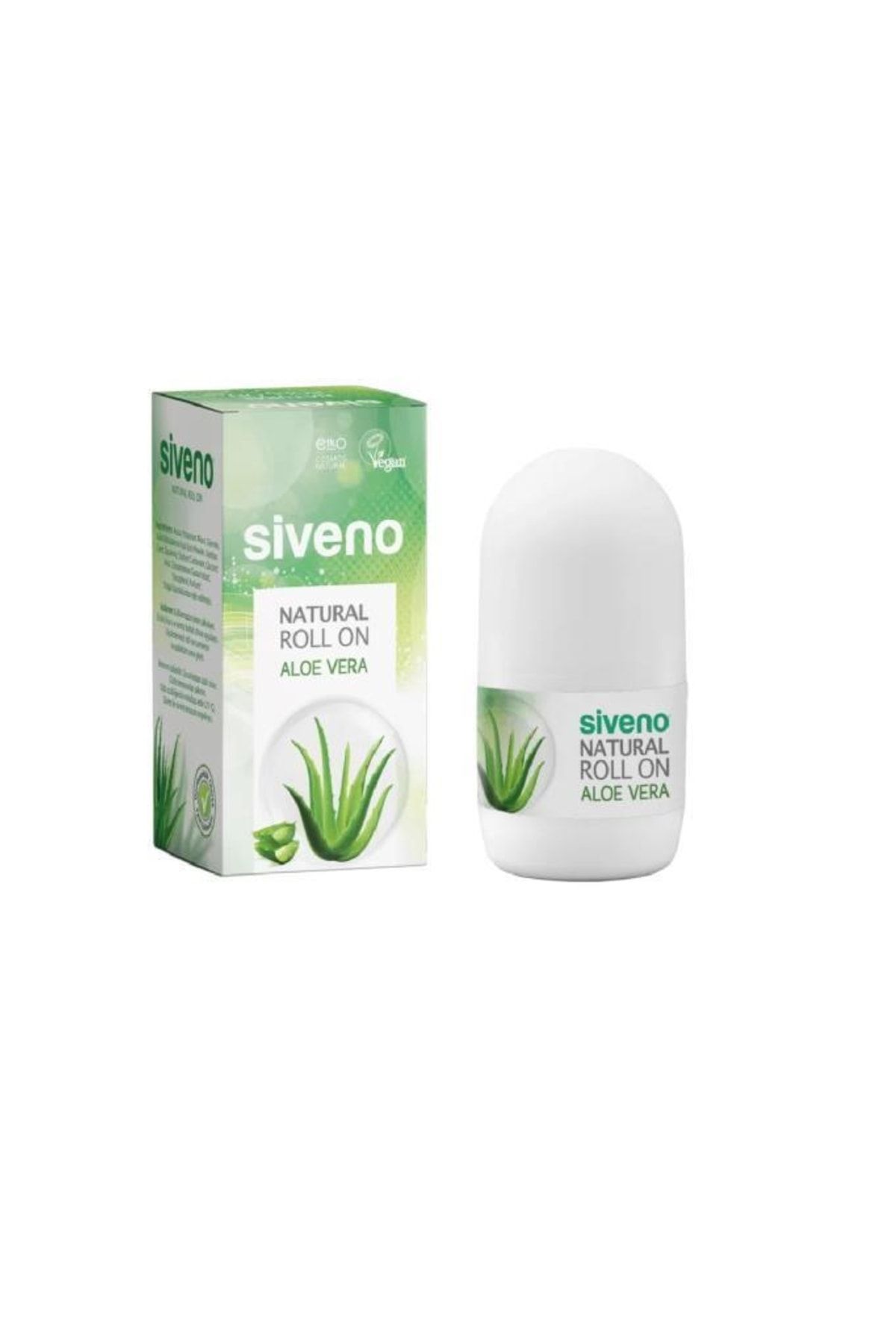 Siveno %100 Doğal Roll-On Aloe Vera Deodorant Ter Kokusu Önleyici Bitkisel Lekesiz Vegan 50 ml