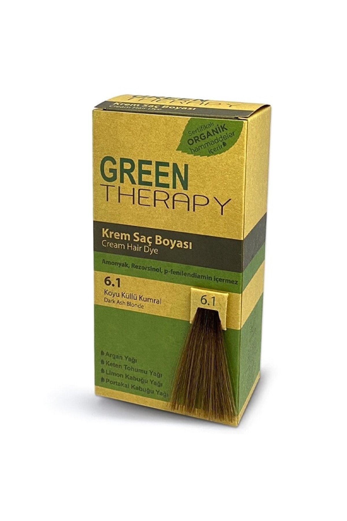 Green Therapy Krem Saç Boyası 6.1 Koyu Küllü Kumral