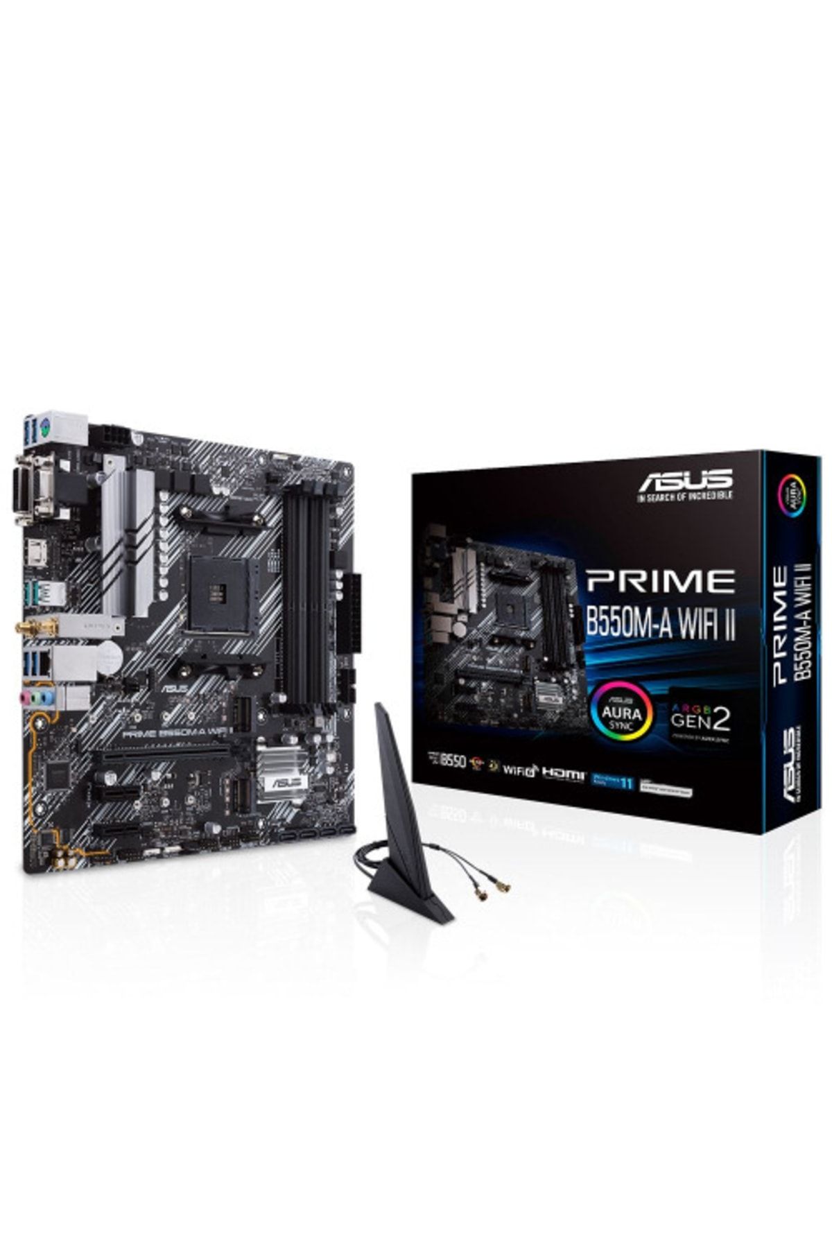ASUS Prıme B550m-a Wıfı Iı, 4xddr4, 2x M.2, D-sub, Dvı, Hdmı, Wi-fi 6, Bluetooth V5.2, Am4 Soket Ana