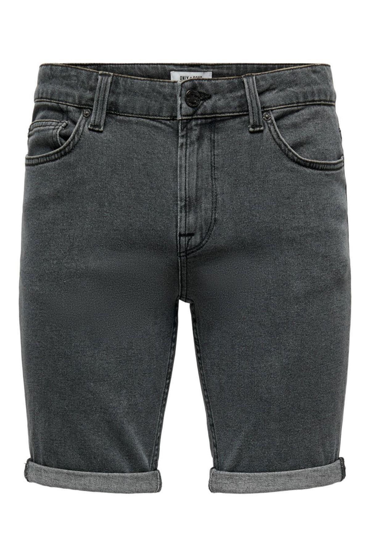 Only & Sons Erkek Regular Fit Siyah Kot Şort 22022331