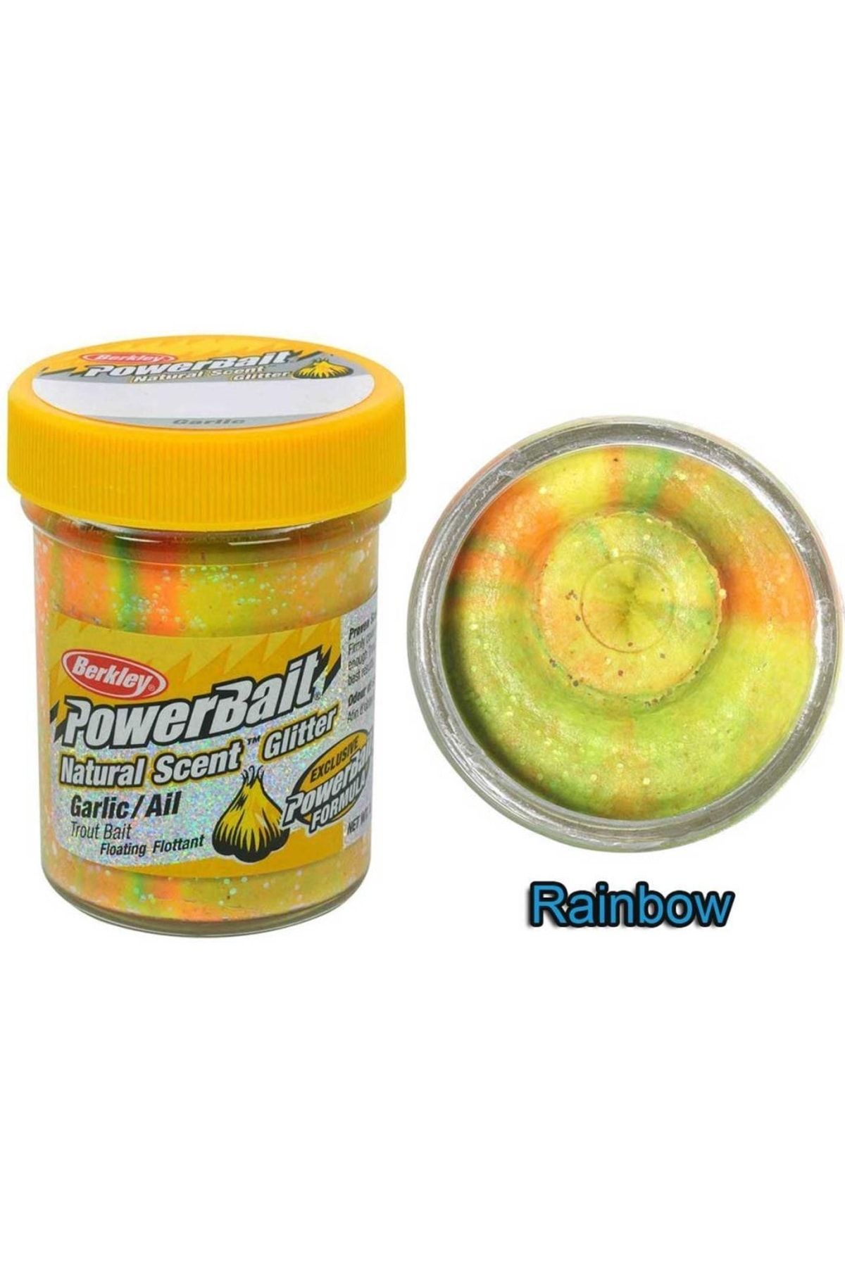 BERKLEY Powerbait Natural Glitter Trout Bait Garlic  Yemi Raınbow 50 Gr