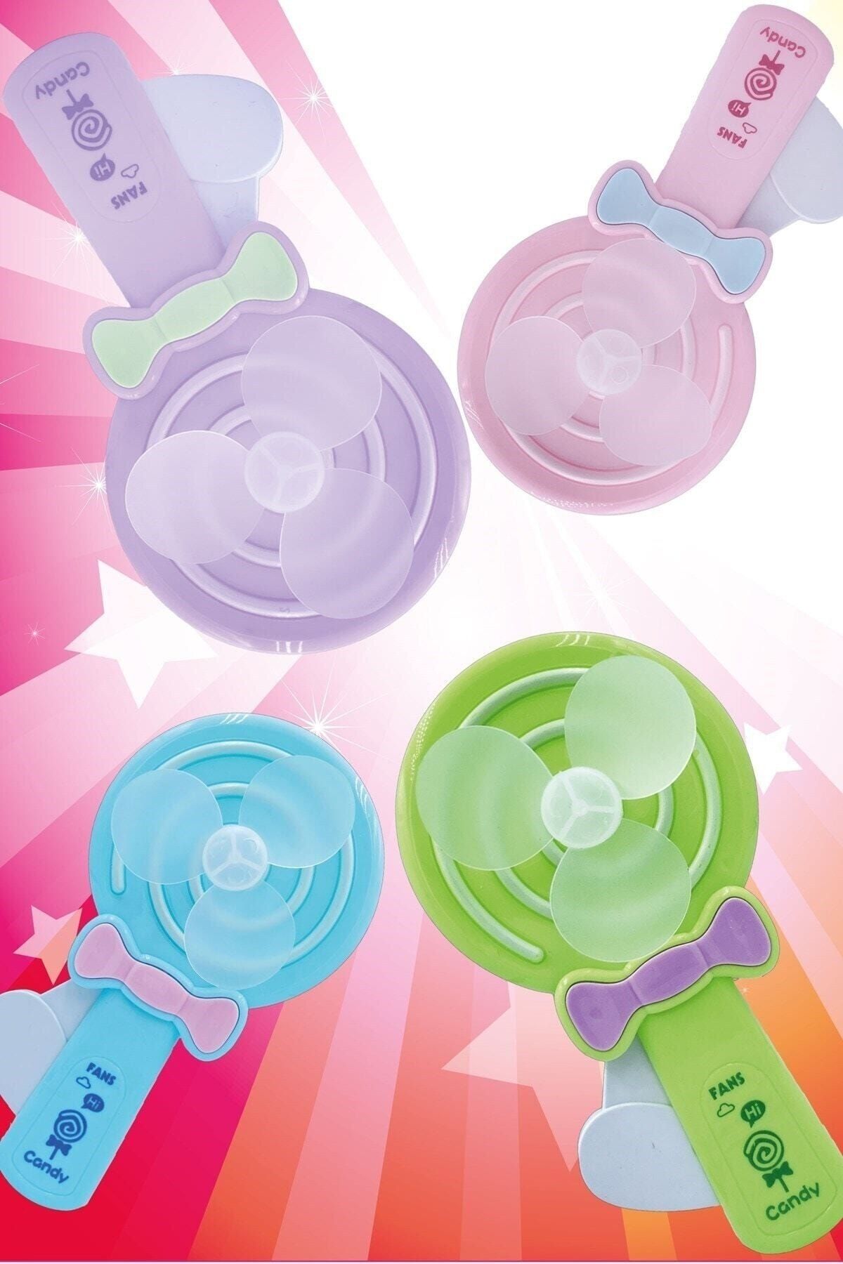 PEMBECİN El Fanı Vantilatör Fan Candy Manuel Basmalı Taşınabilir Mini Soğutucu Şeker