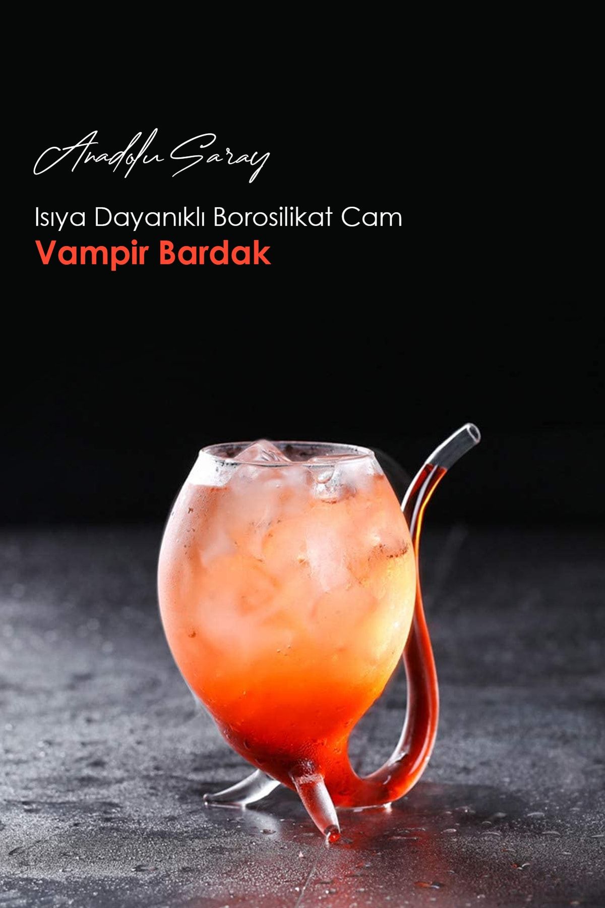 Anadolu Saray Çarşısı Isıya Dayanıklı Borosilikat Vampir Bardak | Kahve Ve Sunum Bardağı | Borosilikat Bardak - 1 Adet