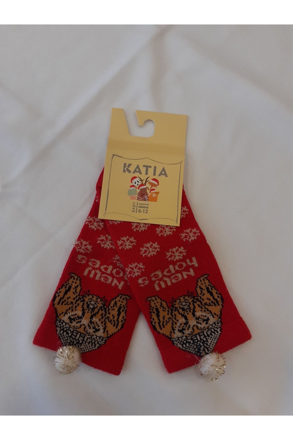 Katia & Bony Chiristmas New Kırmızı Bebek Çorap